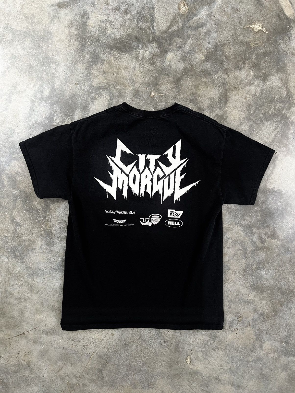 Vintage City Morgue Racing Motor Club Flaming Tee Black Large Size US L / EU 52-54 / 3 - 3 Thumbnail
