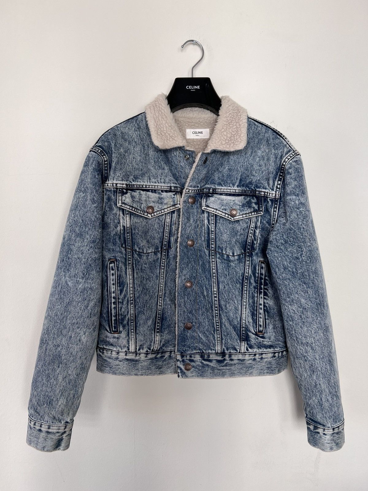 Celine × Hedi Slimane Celine Sherpa Jacket Denim XS Size US S / EU 44-46 / 1 - 1 Thumbnail