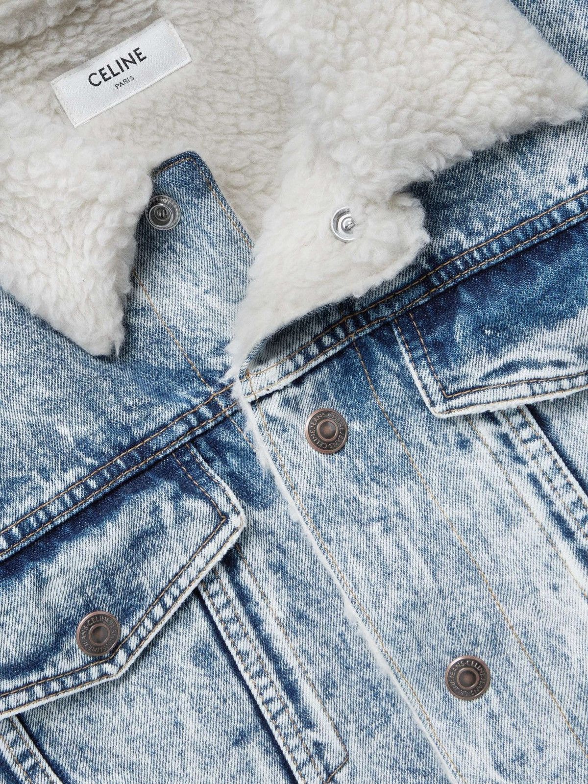 Celine × Hedi Slimane Celine Sherpa Jacket Denim XS Size US S / EU 44-46 / 1 - 10 Thumbnail
