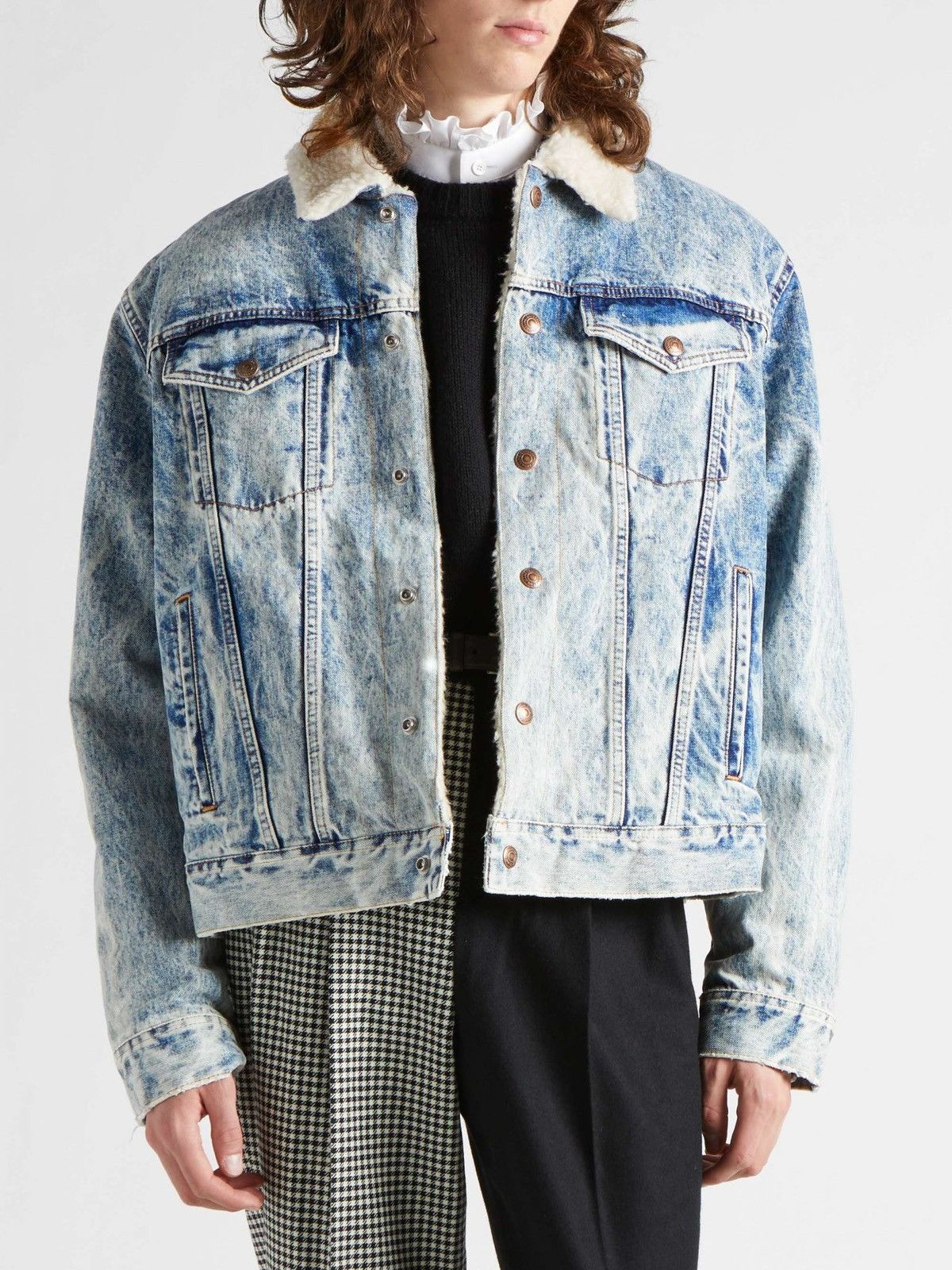 Celine × Hedi Slimane Celine Sherpa Jacket Denim XS Size US S / EU 44-46 / 1 - 12 Thumbnail