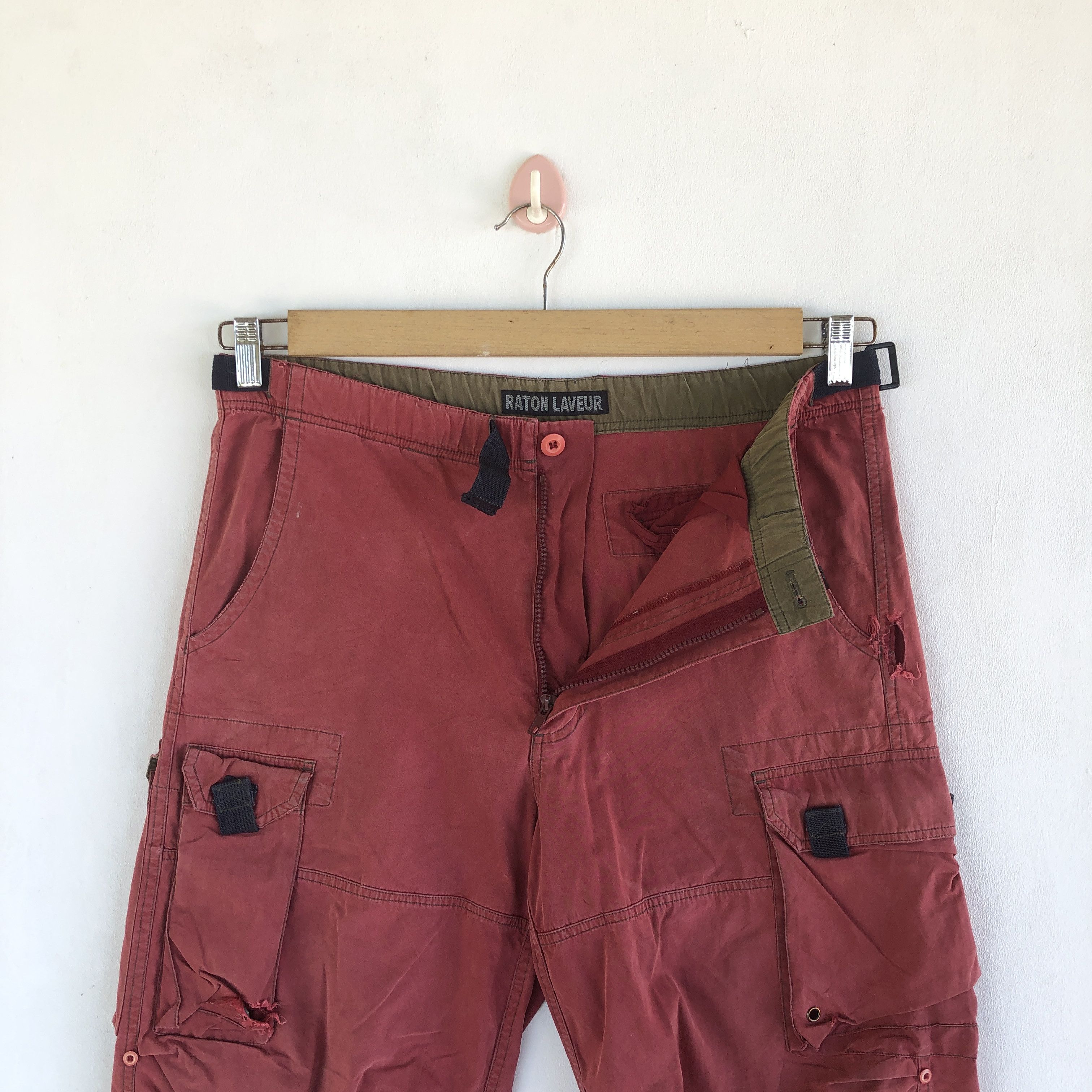Japanese Brand × Vintage Japanese Cargo Pants Raton Laveur Multi Pocket Trousers Size US 34 / EU 50 - 7 Thumbnail