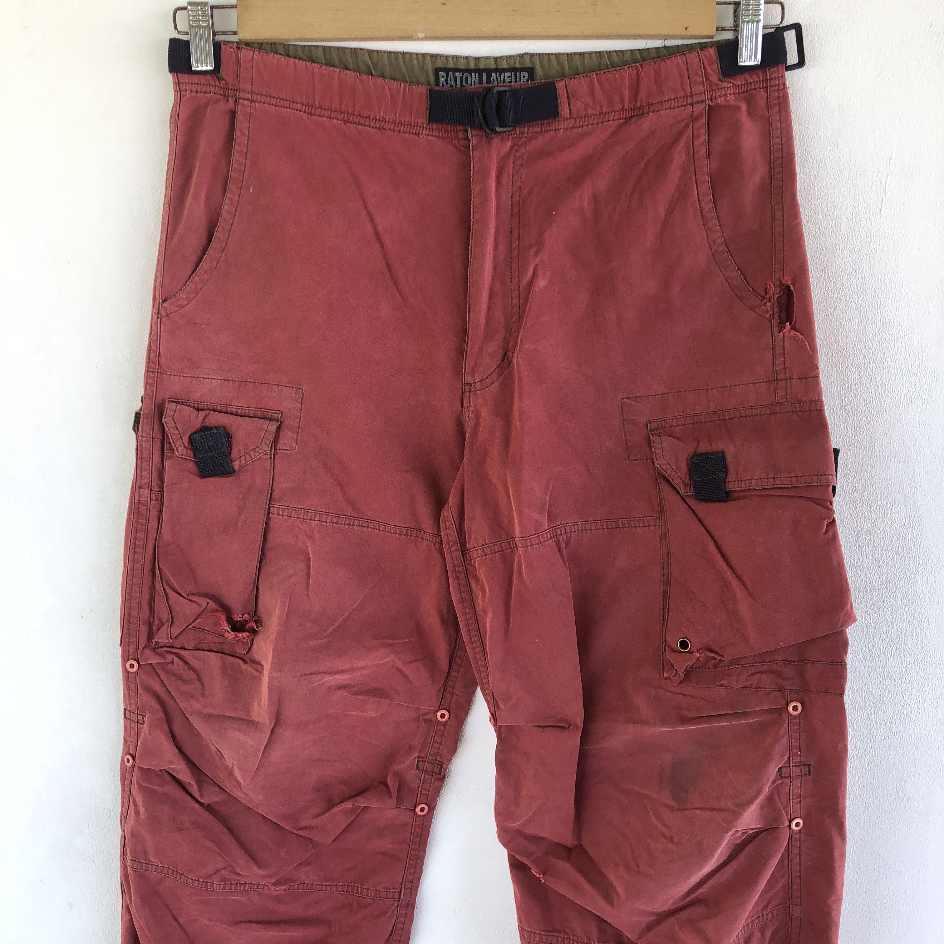Japanese Brand × Vintage Japanese Cargo Pants Raton Laveur Multi Pocket Trousers Size US 34 / EU 50 - 3 Thumbnail