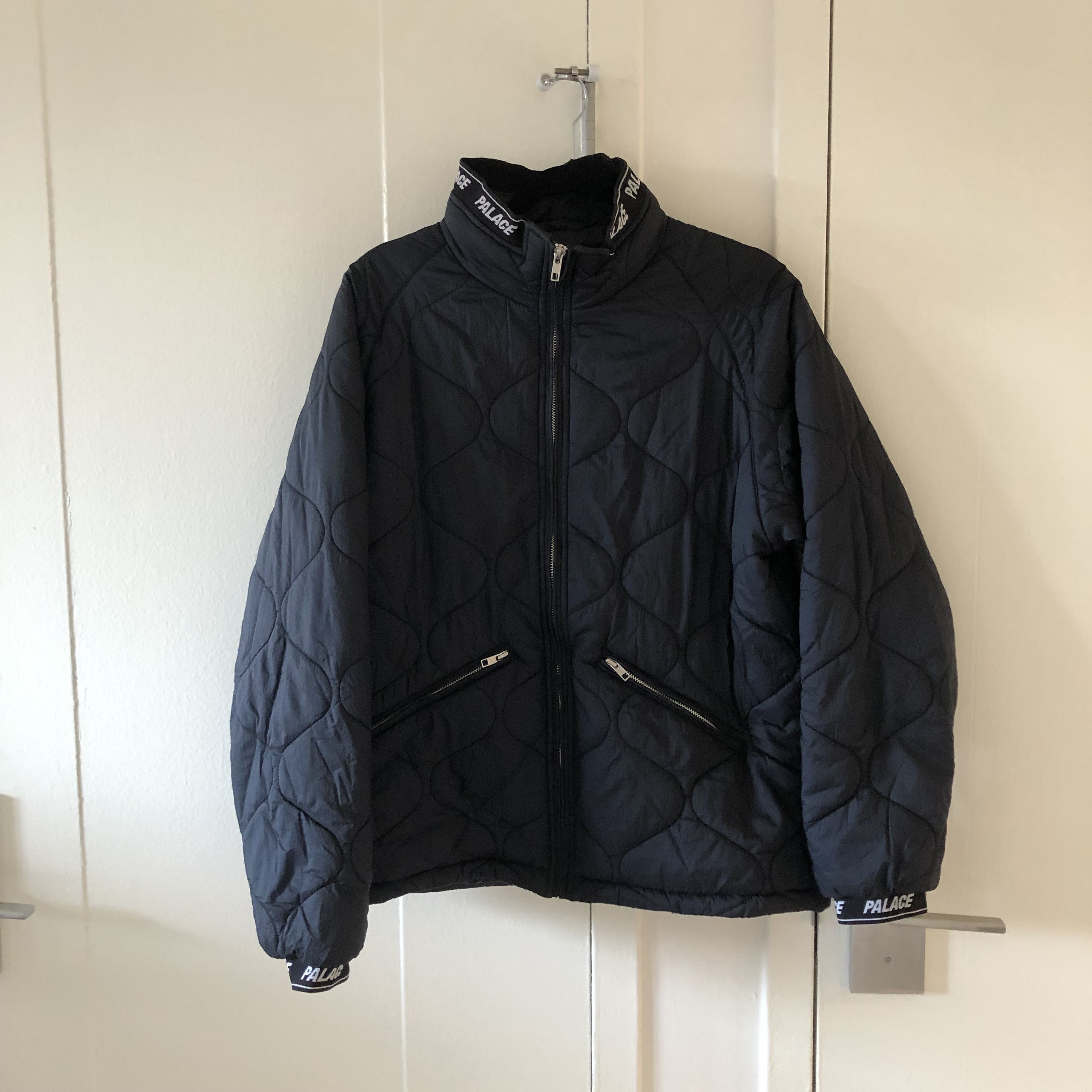 image of Palace Quilted Puffer Jacket in Black, Men's (Size Small)