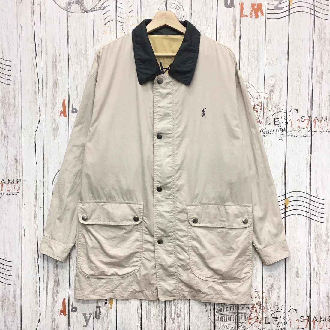 Yves Saint Laurent Rare Yves Saint Laurent Big Logo Embroidery Long Jacket Size US L / EU 52-54 / 3 - 2 Thumbnail