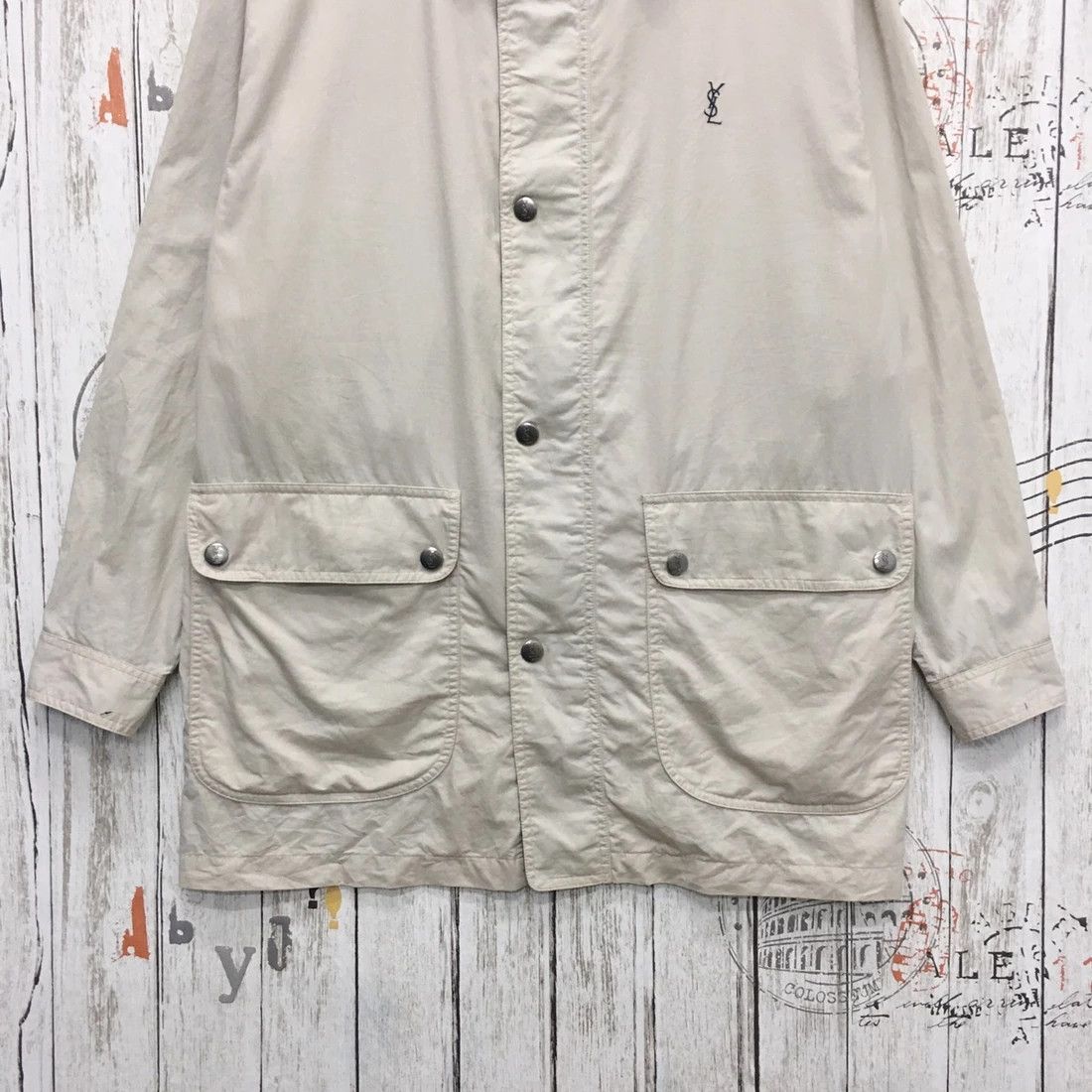 Yves Saint Laurent Rare Yves Saint Laurent Big Logo Embroidery Long Jacket Size US L / EU 52-54 / 3 - 11 Thumbnail