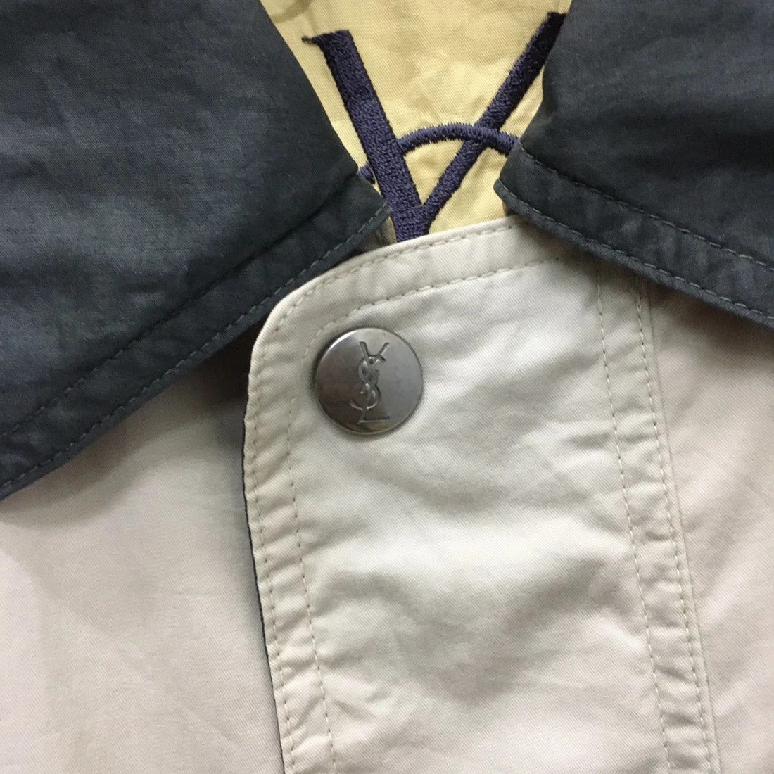 Yves Saint Laurent Rare Yves Saint Laurent Big Logo Embroidery Long Jacket Size US L / EU 52-54 / 3 - 5 Thumbnail
