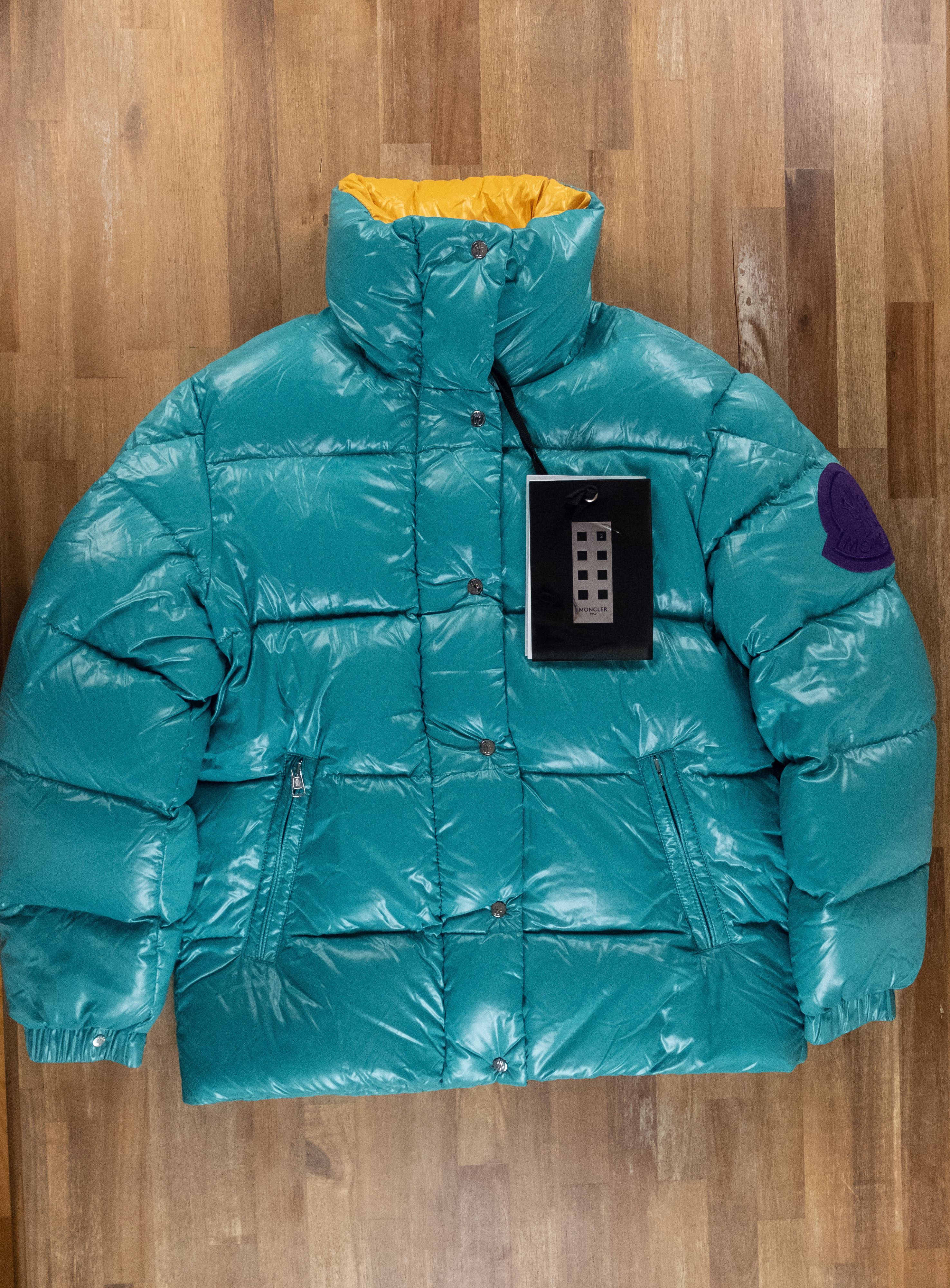 MONCLER GENIUS Dervaux green quilted down padded jacket coat