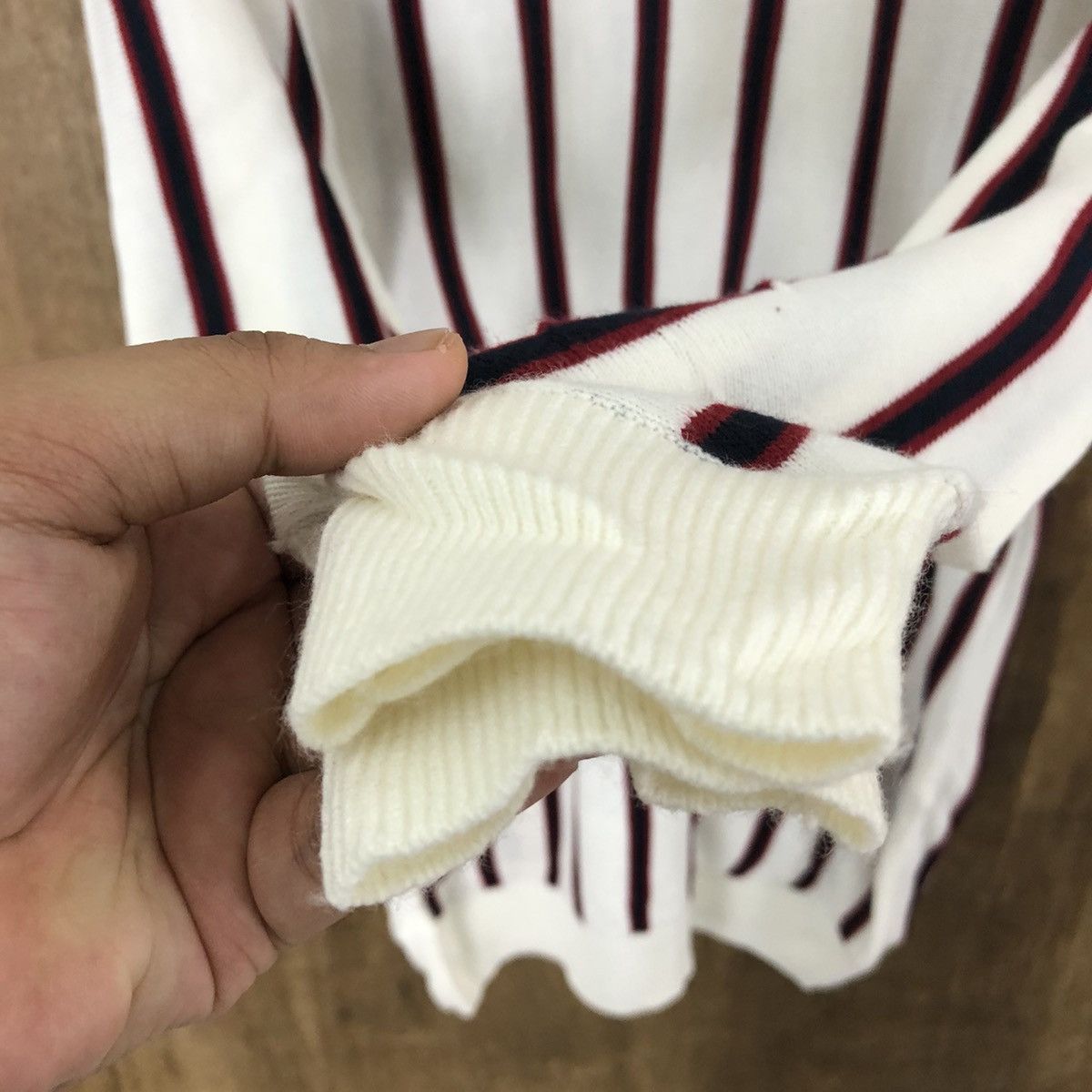 Japanese Brand Igni White Stripe Knitwear vintage #6191 Size US M / EU 48-50 / 2 - 5 Thumbnail
