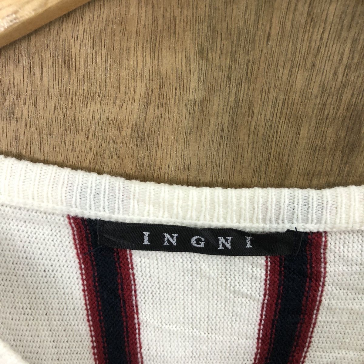 Japanese Brand Igni White Stripe Knitwear vintage #6191 Size US M / EU 48-50 / 2 - 6 Thumbnail
