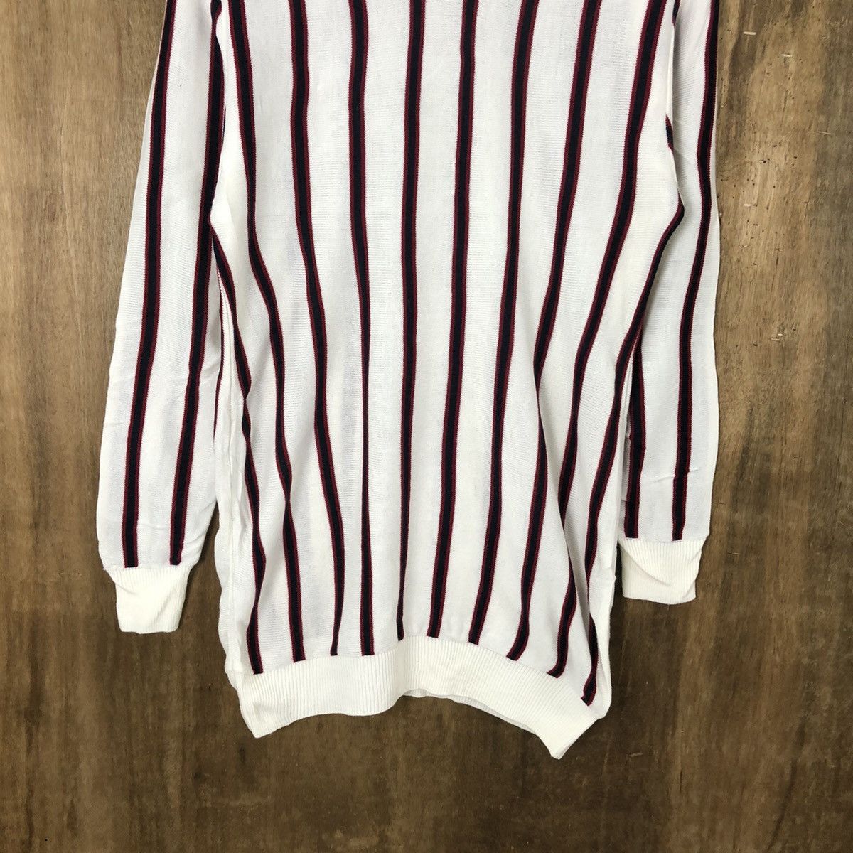 Japanese Brand Igni White Stripe Knitwear vintage #6191 Size US M / EU 48-50 / 2 - 3 Thumbnail