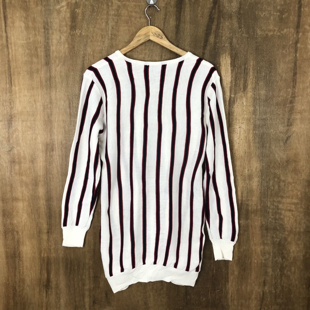 Japanese Brand Igni White Stripe Knitwear vintage #6191 Size US M / EU 48-50 / 2 - 8 Thumbnail