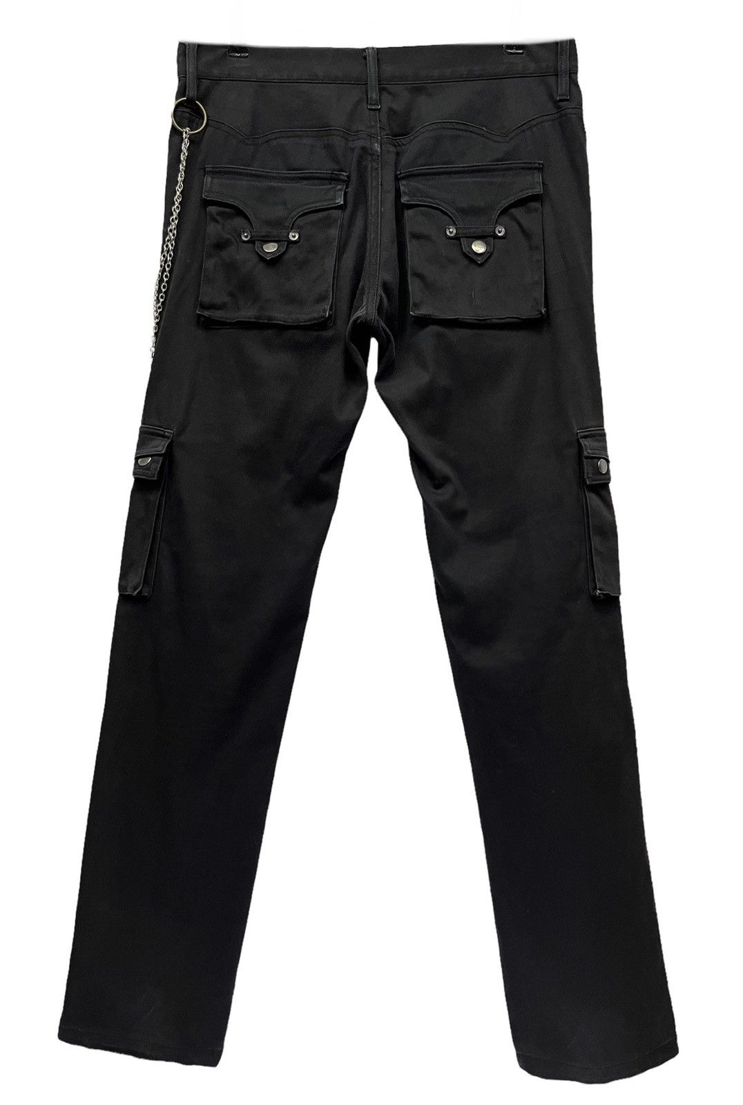 Japanese Brand PUNK Cargo Bondage Zipper Multipocket SlimFit Stretch Black Size US 31 - 4 Thumbnail