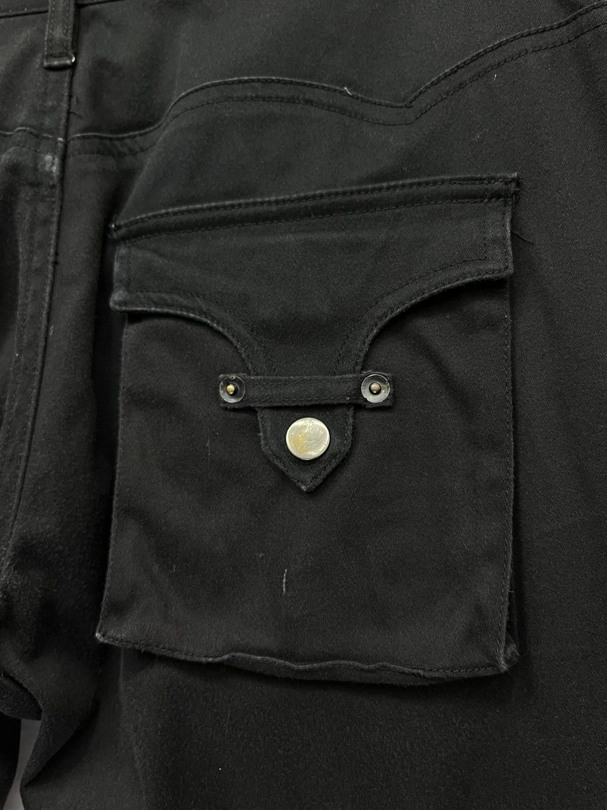 Japanese Brand PUNK Cargo Bondage Zipper Multipocket SlimFit Stretch Black Size US 31 - 5 Thumbnail