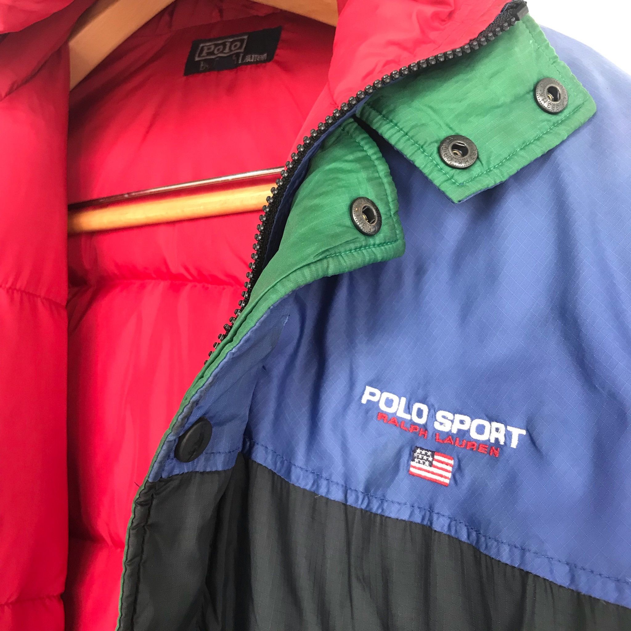 Polo Ralph Lauren Vintage polo sport multi colour puffer jacket Size US L / EU 52-54 / 3 - 8 Thumbnail