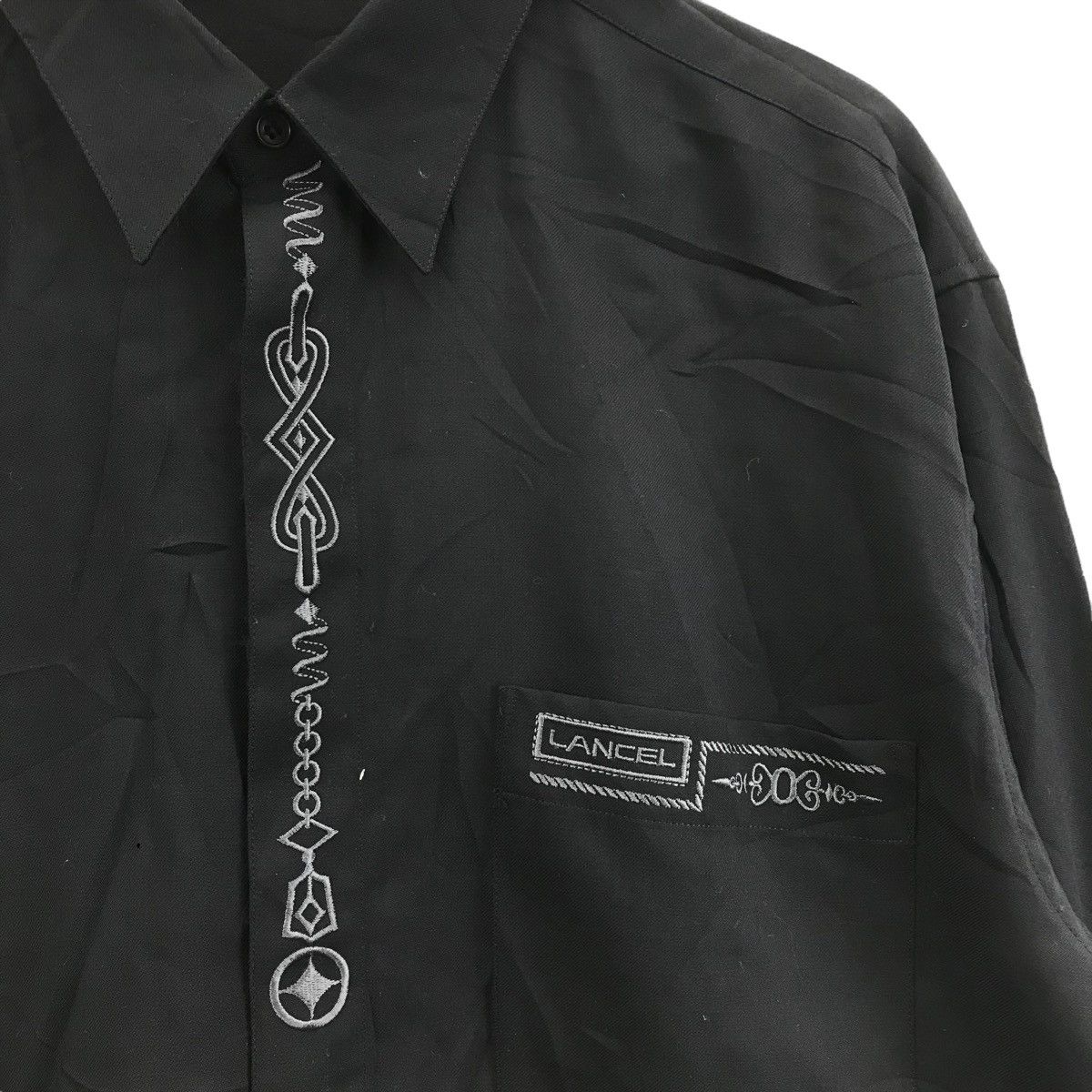 Vtg 80’ LANCEL PARIS Minimalist Side Logo Jacket Trench Coat