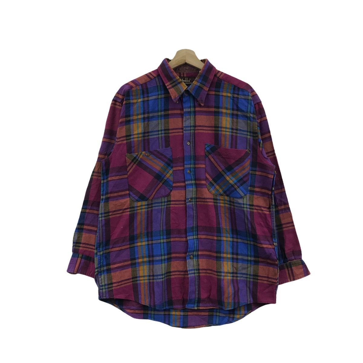 Vtg TREKKA MICHAEL STEIN Flannel Western Casual Tee Shirt