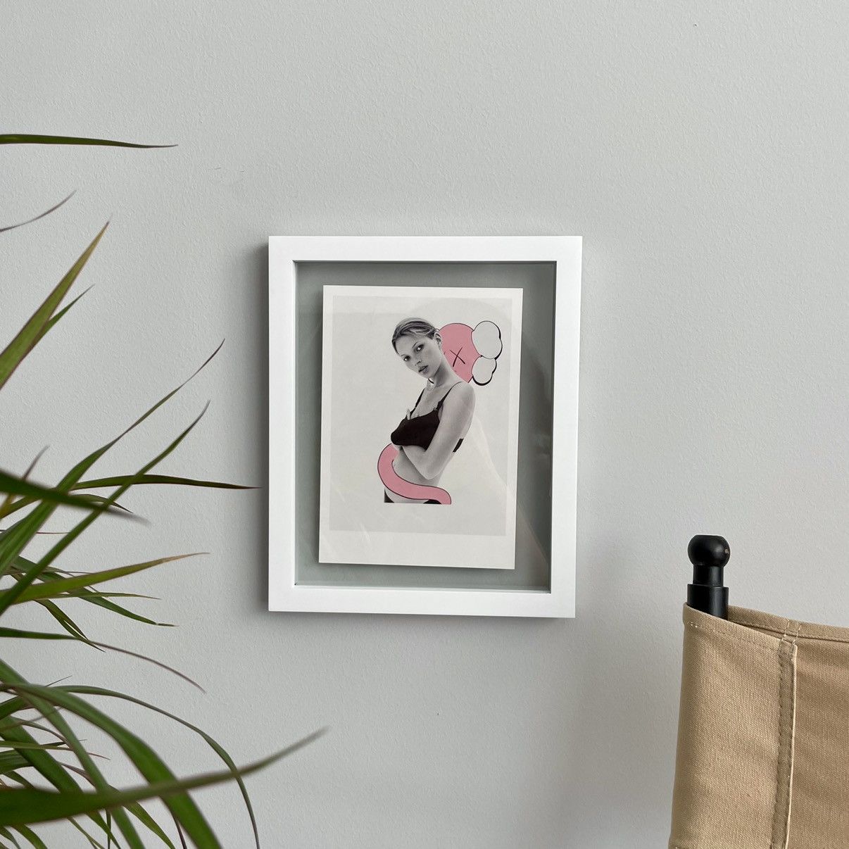 image of Kaws X Kate Moss Pink Bendy Poster in White, Men's