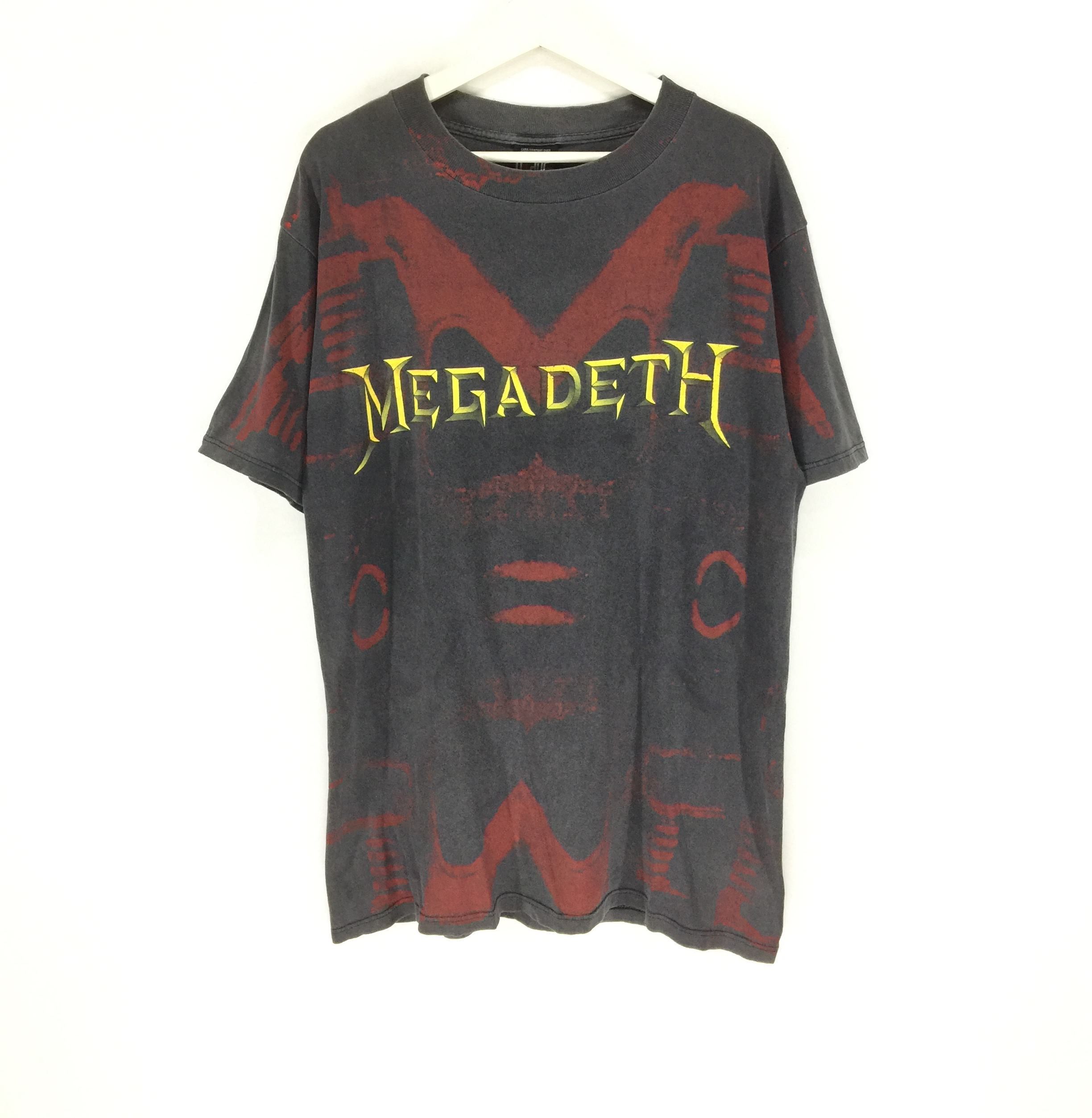 Band Tees × Vintage Megadeth thrash metal concer tour vtg 90s overprint tshirt Size US L / EU 52-54 / 3 - 1 Thumbnail