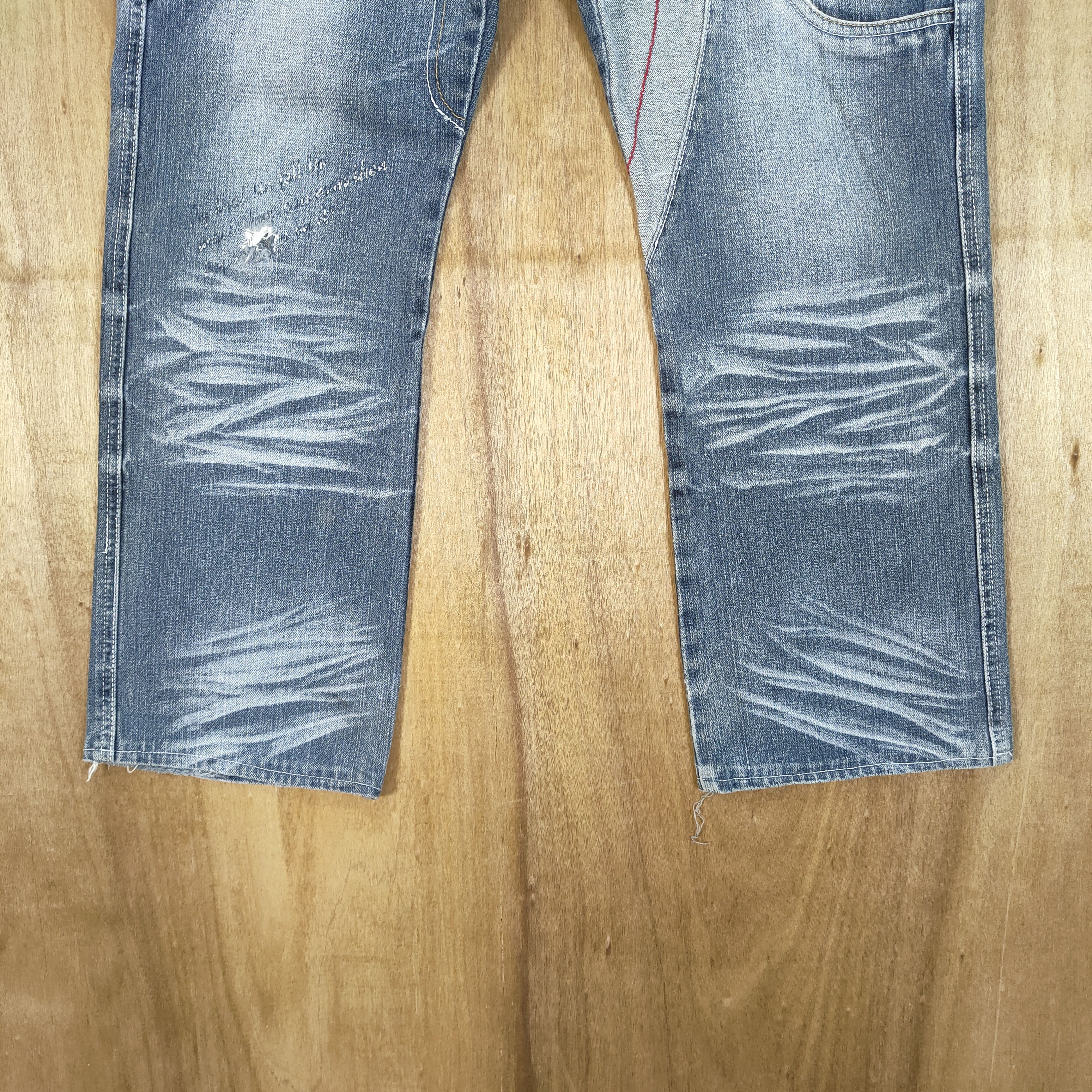 Japanese Brand HUNG FIVE FADED DENIM JEANS CARGO PANTS MULTIPOCKET Size US 32 / EU 48 - 3 Thumbnail