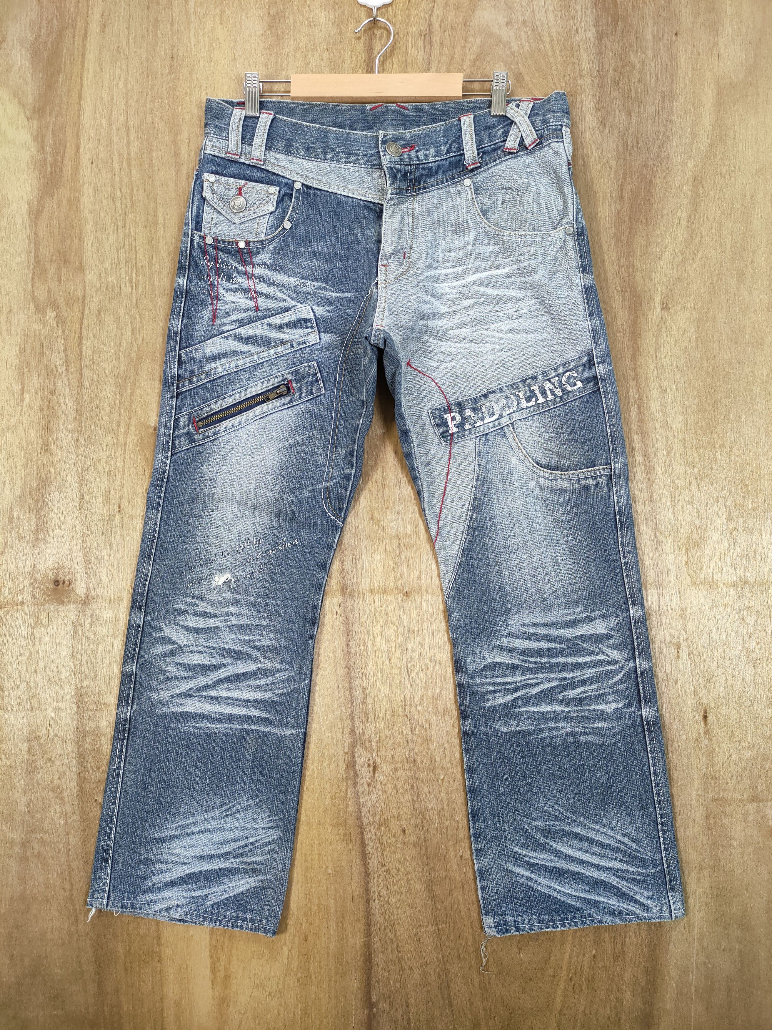 Japanese Brand HUNG FIVE FADED DENIM JEANS CARGO PANTS MULTIPOCKET Size US 32 / EU 48 - 1 Thumbnail