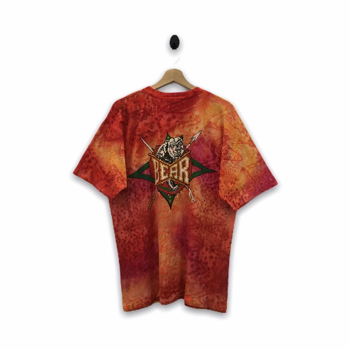 Rare Vintage 90s Bear Surfboard Tye Dye Tshirt