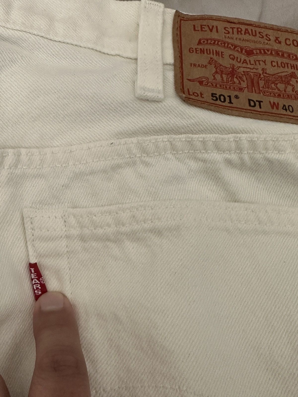 DENIM TEARS × Levi's DENIM TEARS LEVIS 501 WHITE JEANS 40x34 Size US 40 / EU 56 - 5 Thumbnail