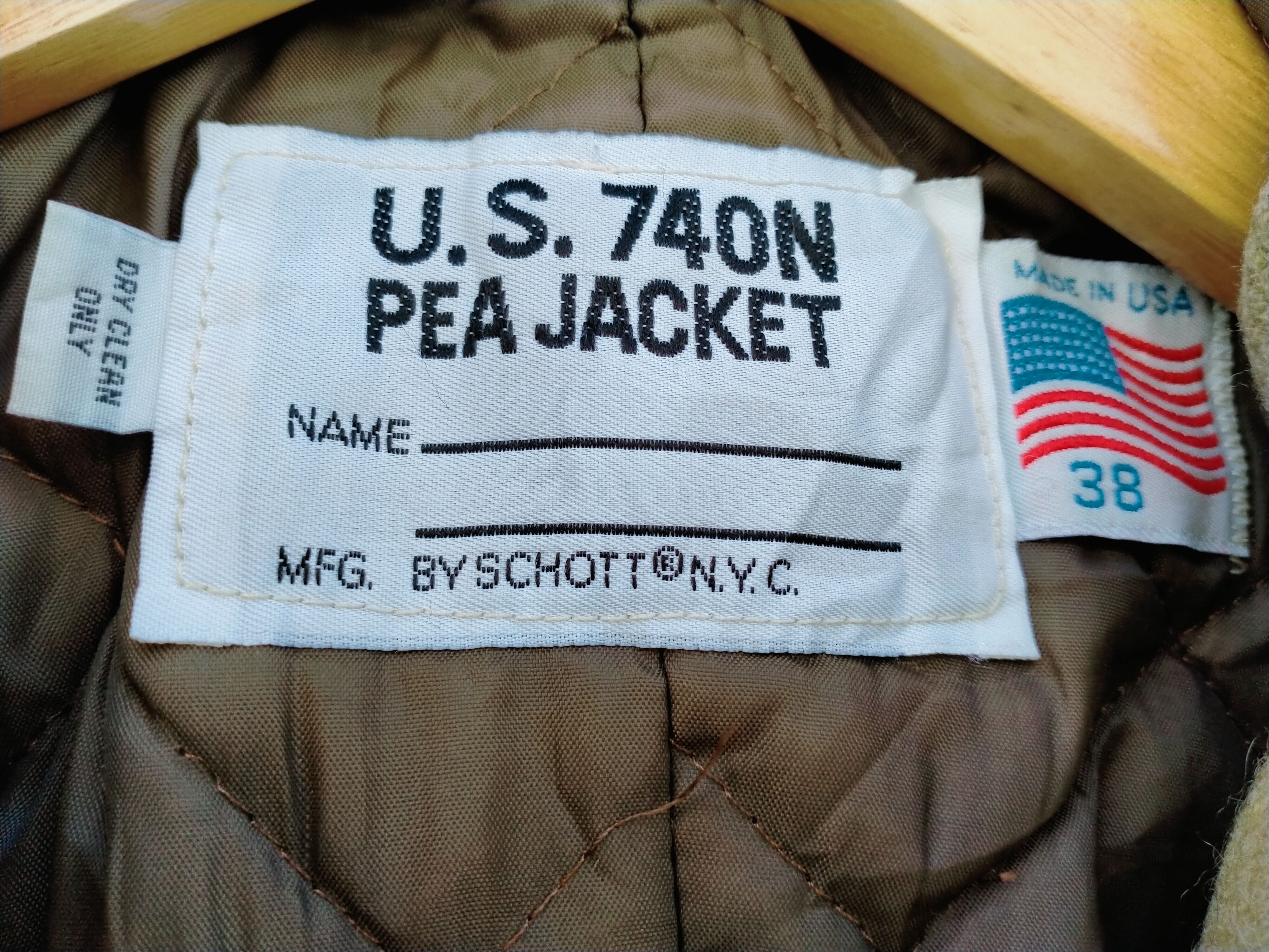 Schott Schott U.S 740N Double Breasted Pea Coat Wool Size US M / EU 48-50 / 2 - 5 Thumbnail