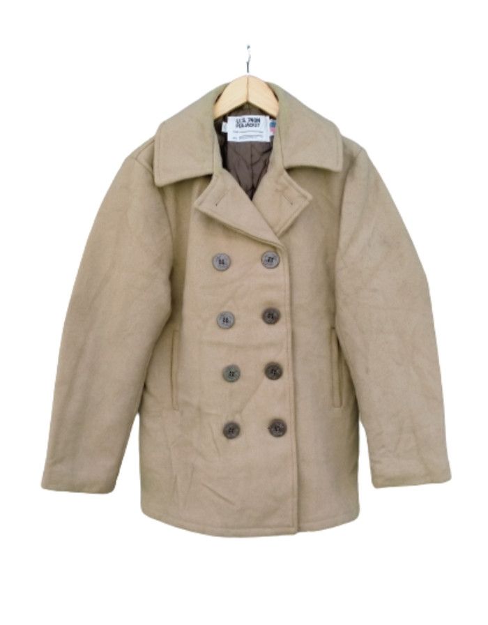 Schott Schott U.S 740N Double Breasted Pea Coat Wool Size US M / EU 48-50 / 2 - 2 Thumbnail