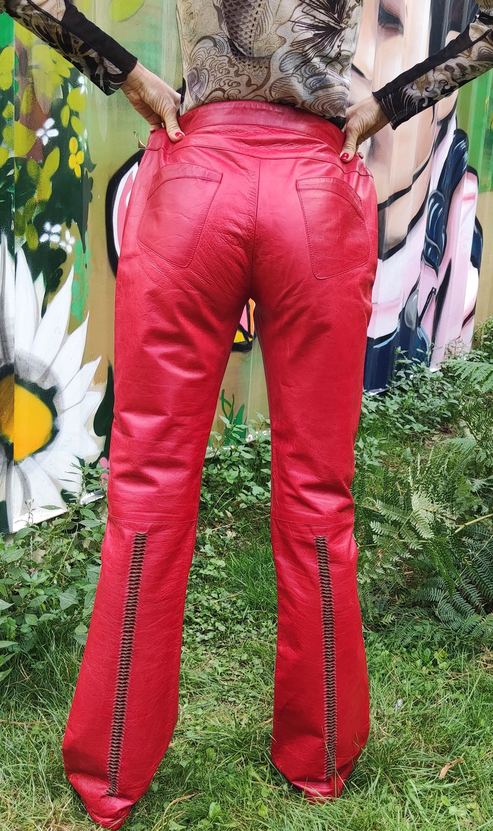 Thierry Mugler Thierry Mugler Leather Couture Cutout Trousers Pants Size US 32 / EU 48 - 4 Thumbnail