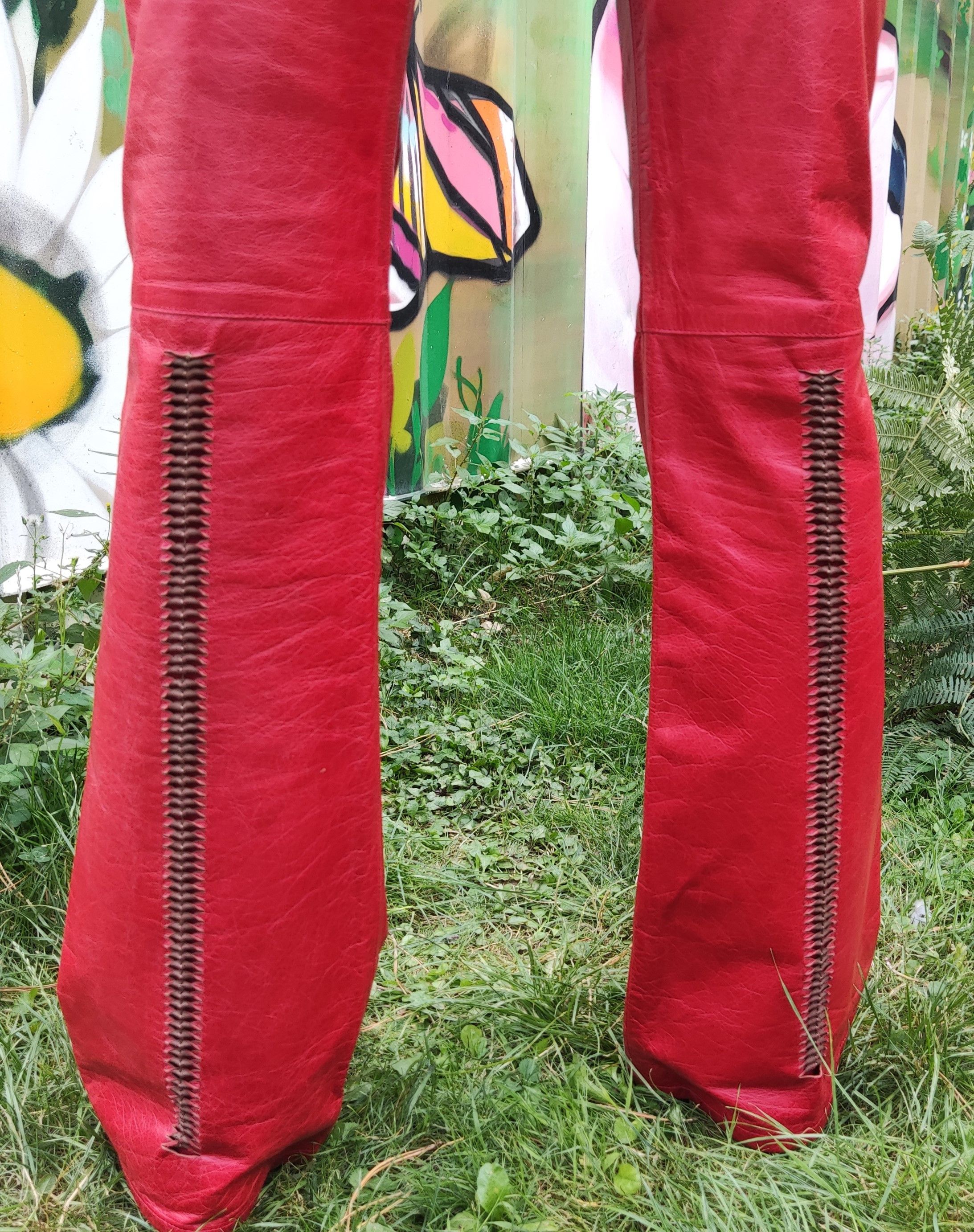 Thierry Mugler Thierry Mugler Leather Couture Cutout Trousers Pants Size US 32 / EU 48 - 5 Thumbnail