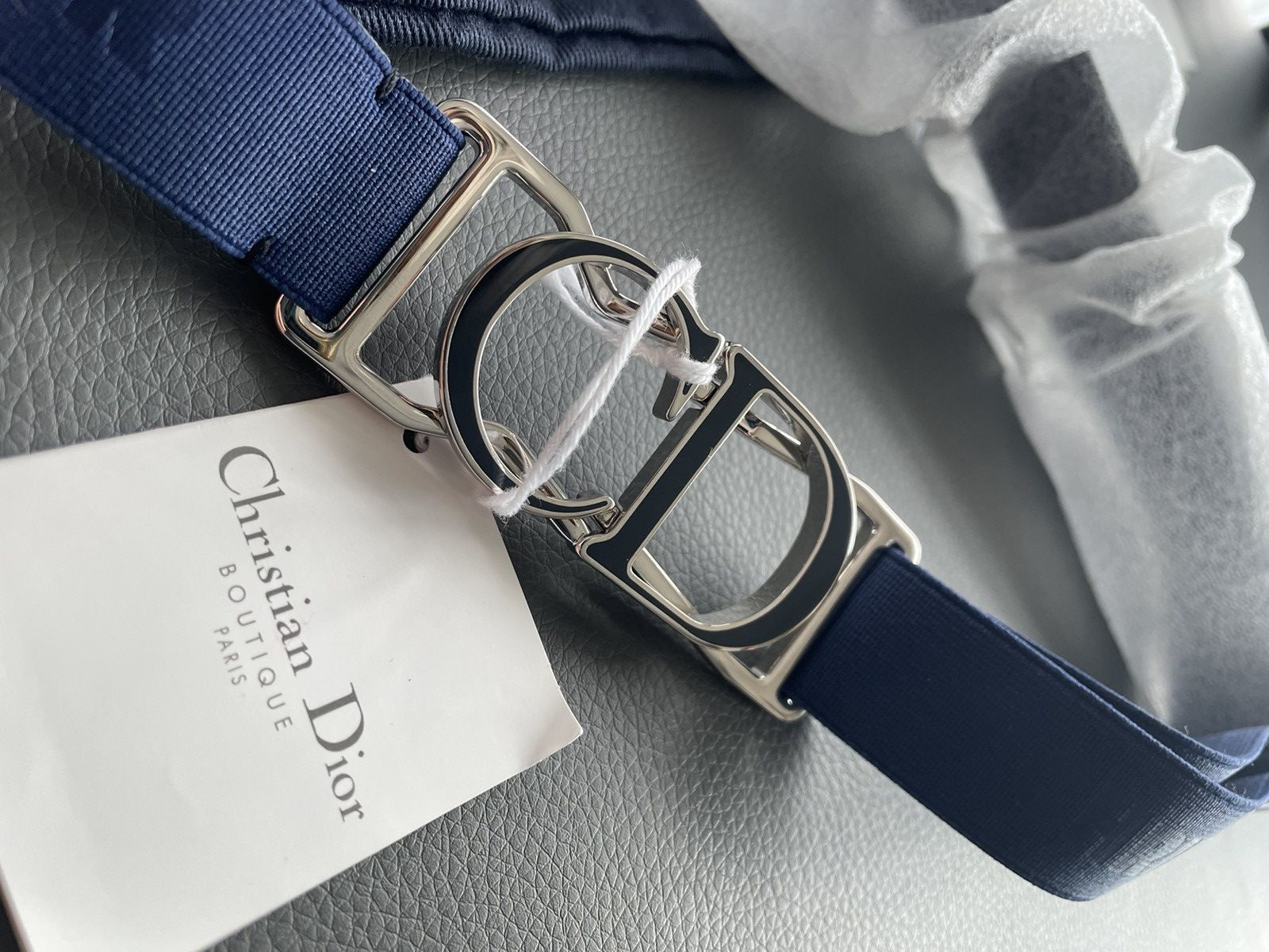 image of Dior New Super Runway Limited Edition Sold Out Cd Stone Belt in Blue, Men's (Size 32)