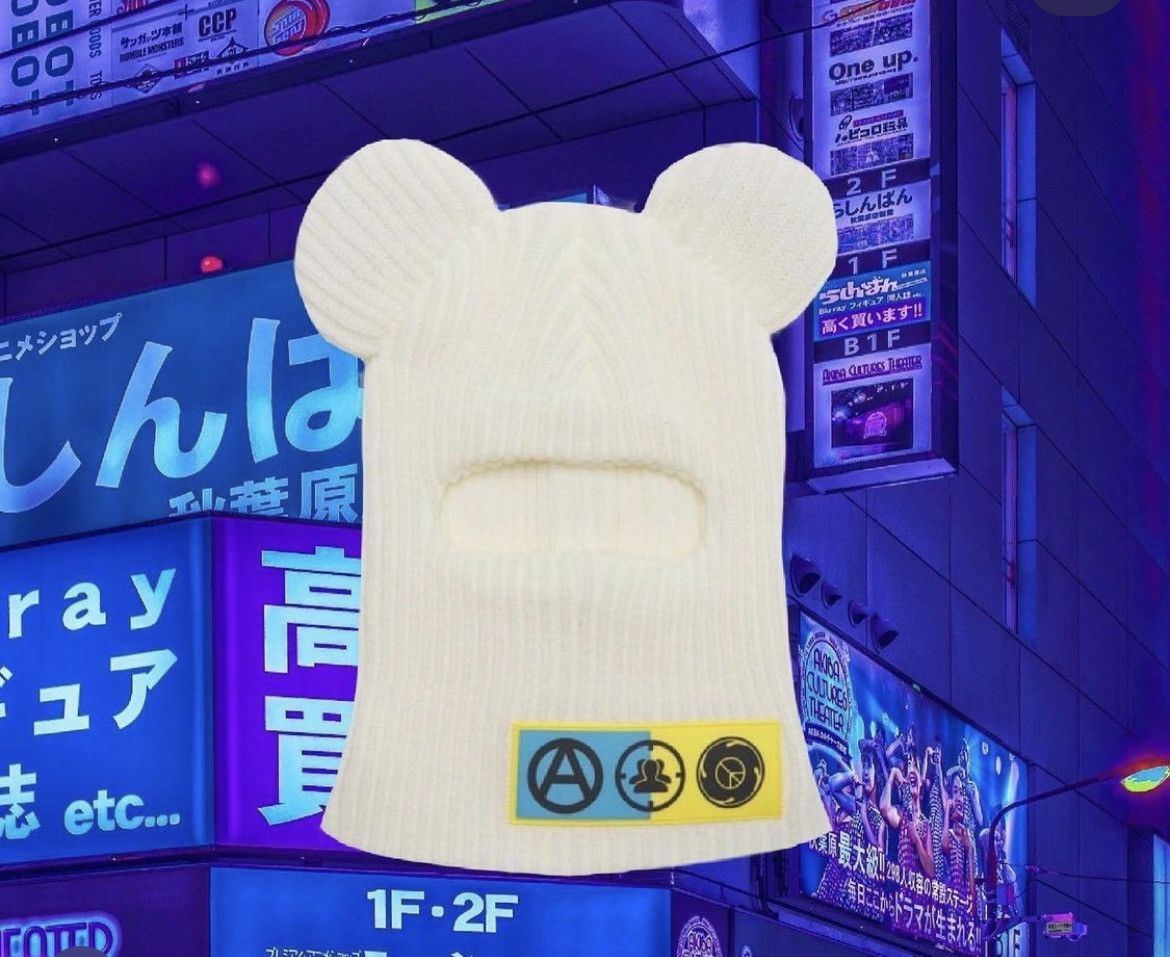 image of Archival Clothing x Individual Designer Stillz Mask By Jose Wong Bad Bunny Balaclava in White, Men'