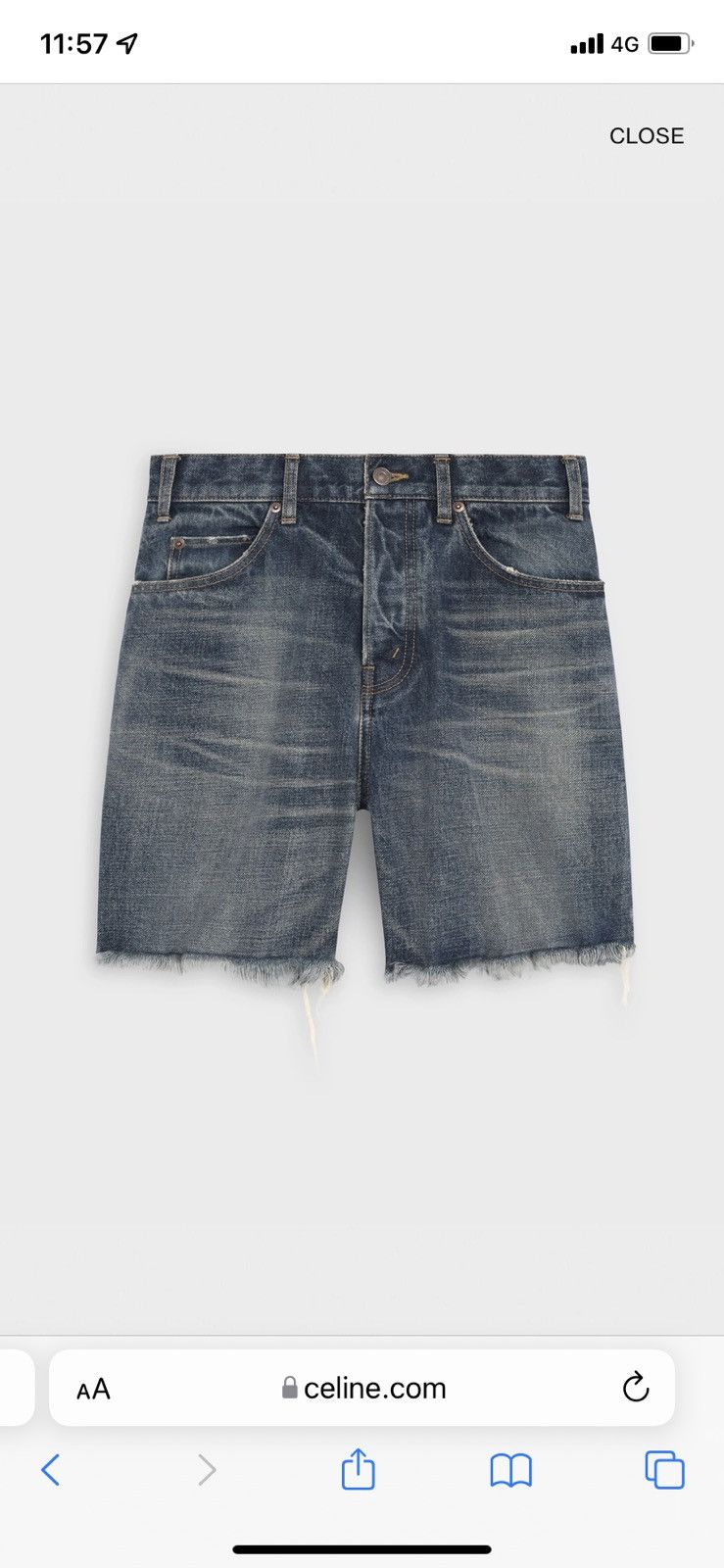 Celine 🤩RARE🤩 Celine ss21 Hedi denim union wash jean SHORTS Size US 31 - 3 Thumbnail