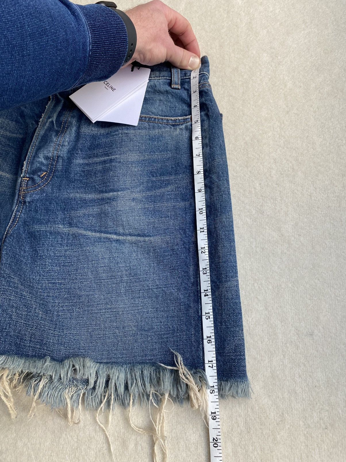 Celine 🤩RARE🤩 Celine ss21 Hedi denim union wash jean SHORTS Size US 31 - 16 Thumbnail
