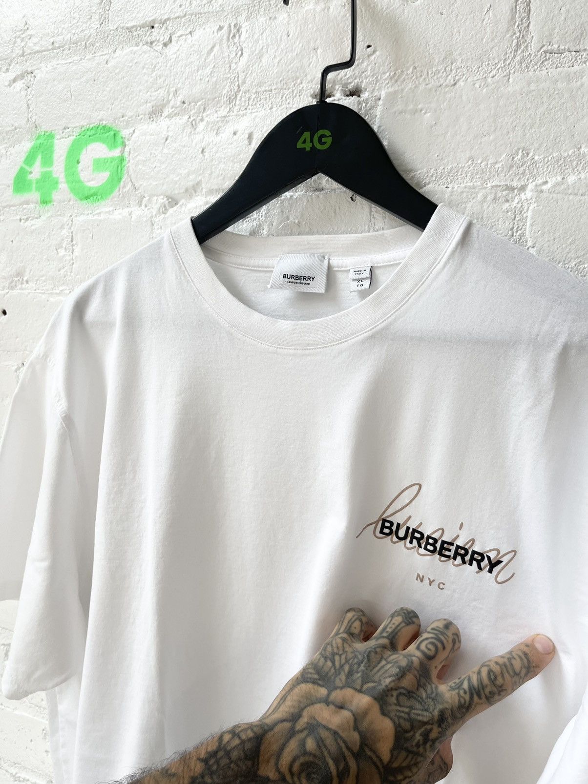 image of Burberry X Lucien Nyc 1/50 Vip Friends Family Shirt in White, Men's (Size XL)