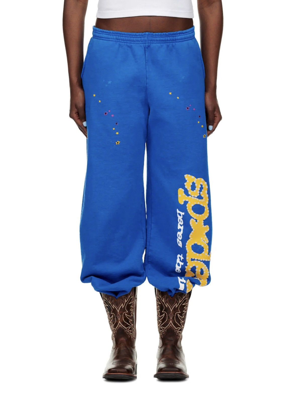 image of Spider Worldwide x Young Thug Sp5Der Web Sweatpants (Medium) in Blue, Men's (Size 32)