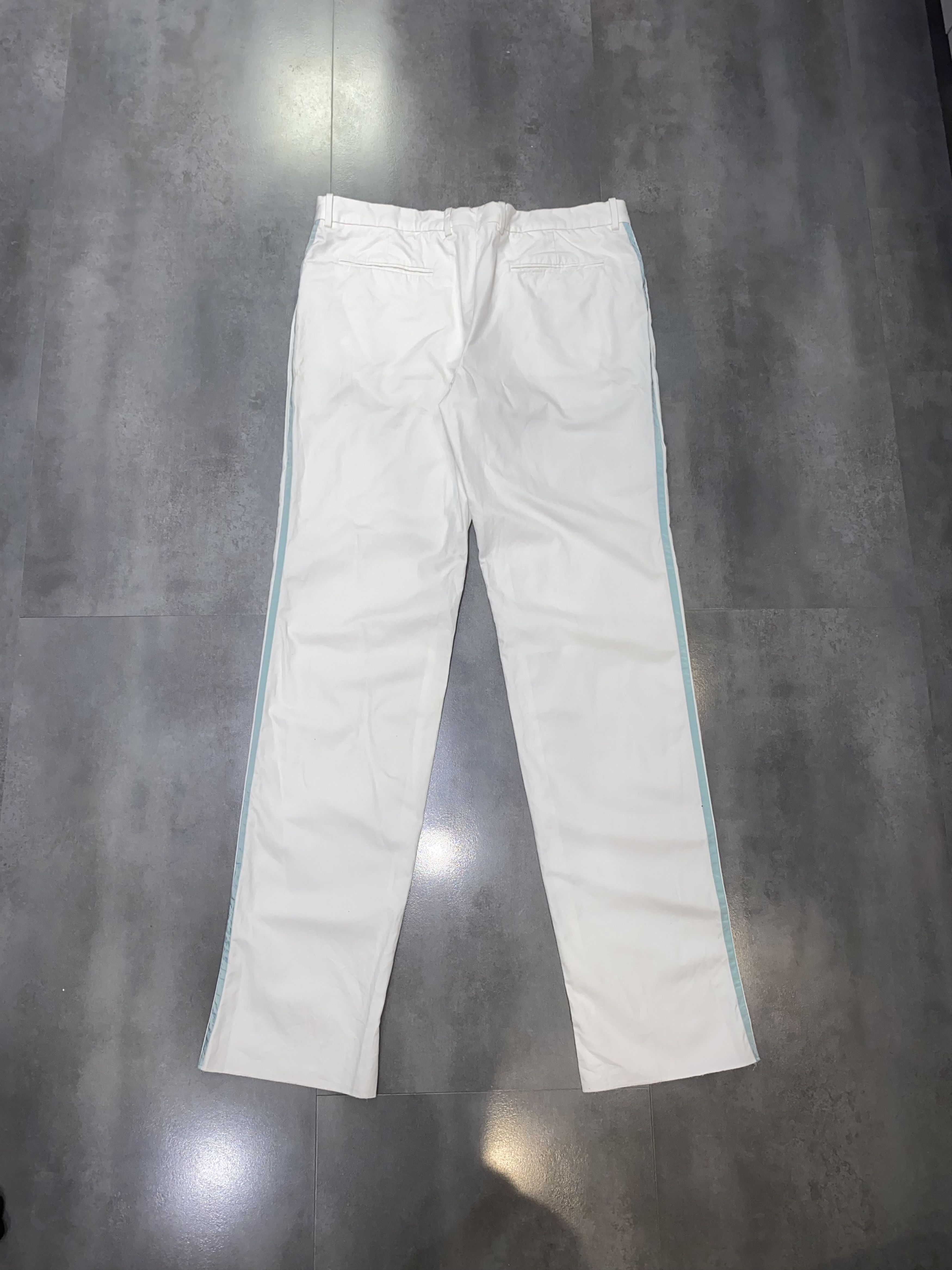 Alexander McQueen SS07 Alexander McQueen Turqoise Striped Cream Pants Size US 36 / EU 52 - 10 Thumbnail