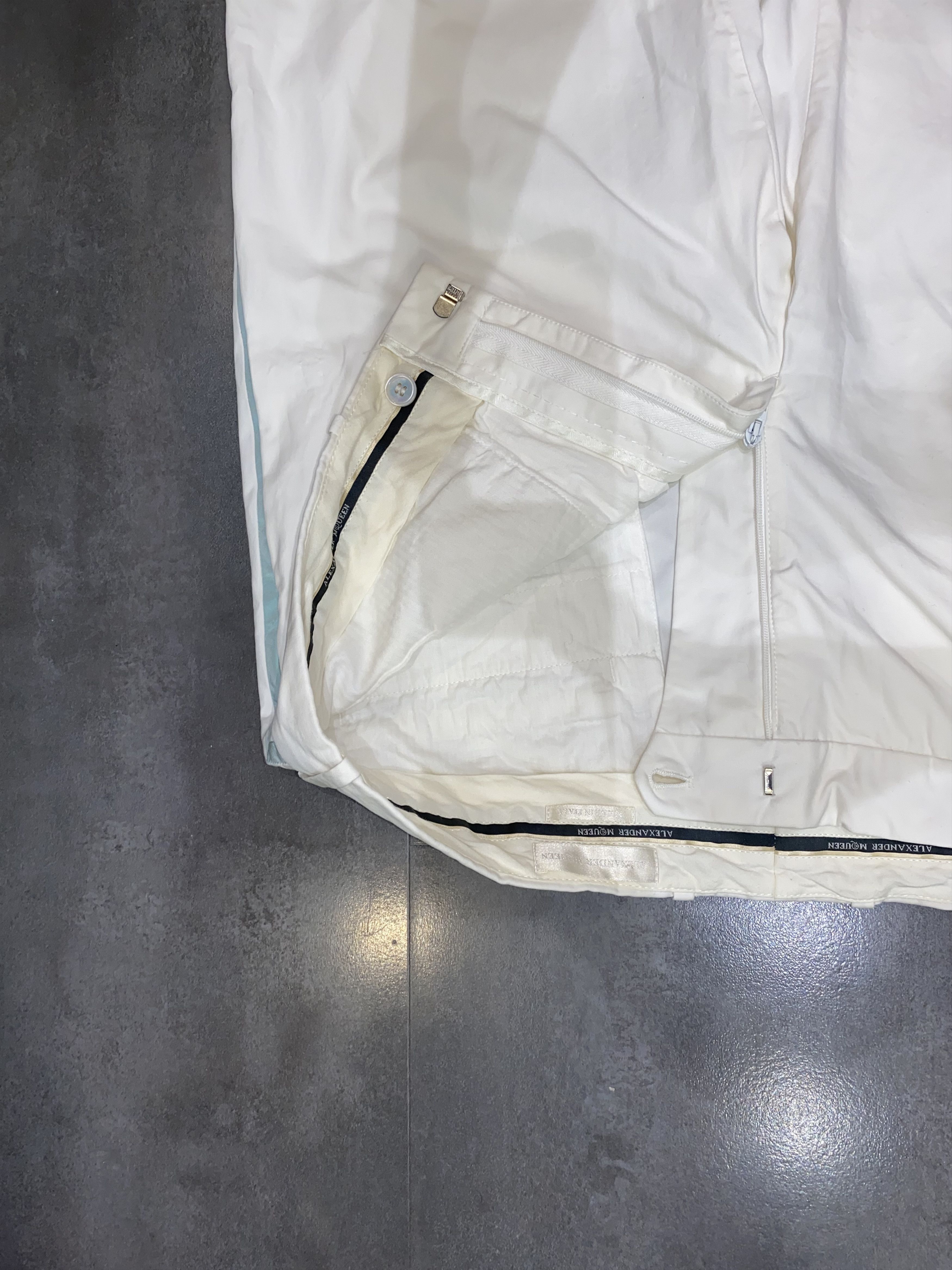 Alexander McQueen SS07 Alexander McQueen Turqoise Striped Cream Pants Size US 36 / EU 52 - 15 Thumbnail