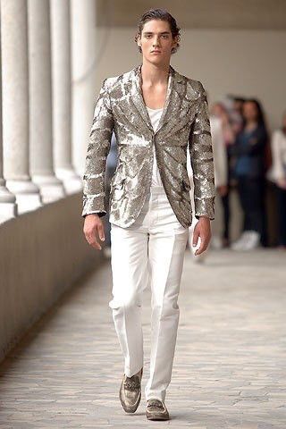 Alexander McQueen SS07 Alexander McQueen Turqoise Striped Cream Pants Size US 36 / EU 52 - 1 Thumbnail