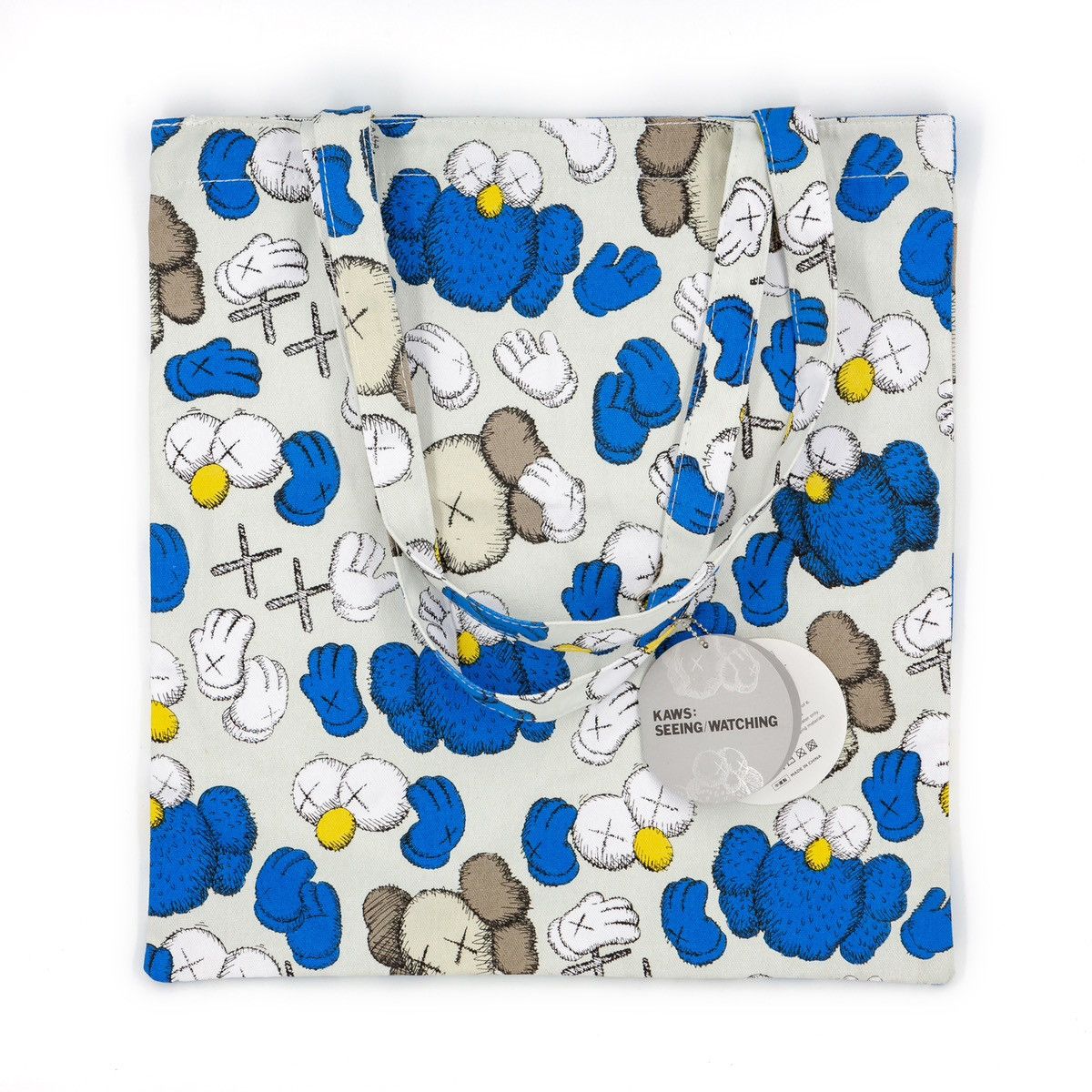 Kaws Seeing/watching Pattern Ifs Tote Bag Kaws Holiday in Grey, Men's