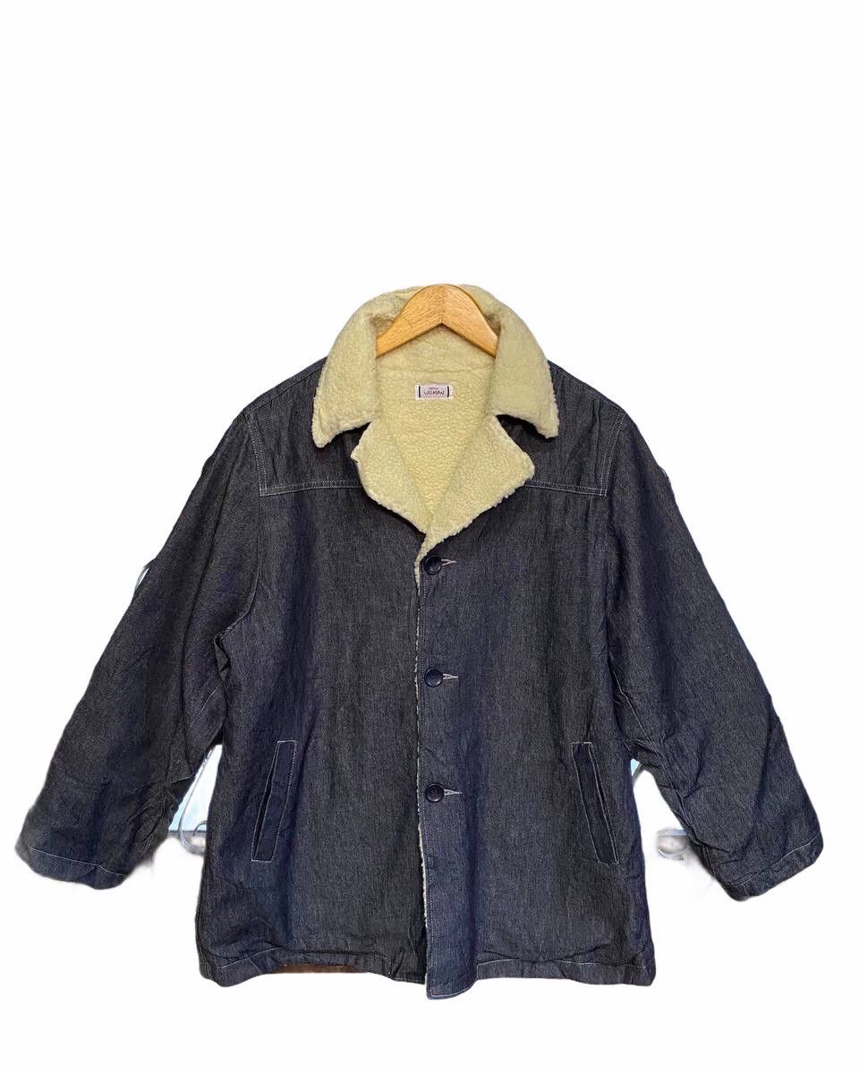 Japanese Brand Queen Valman Denim Sherpa Chore Coat Size US L / EU 52-54 / 3 - 1 Thumbnail