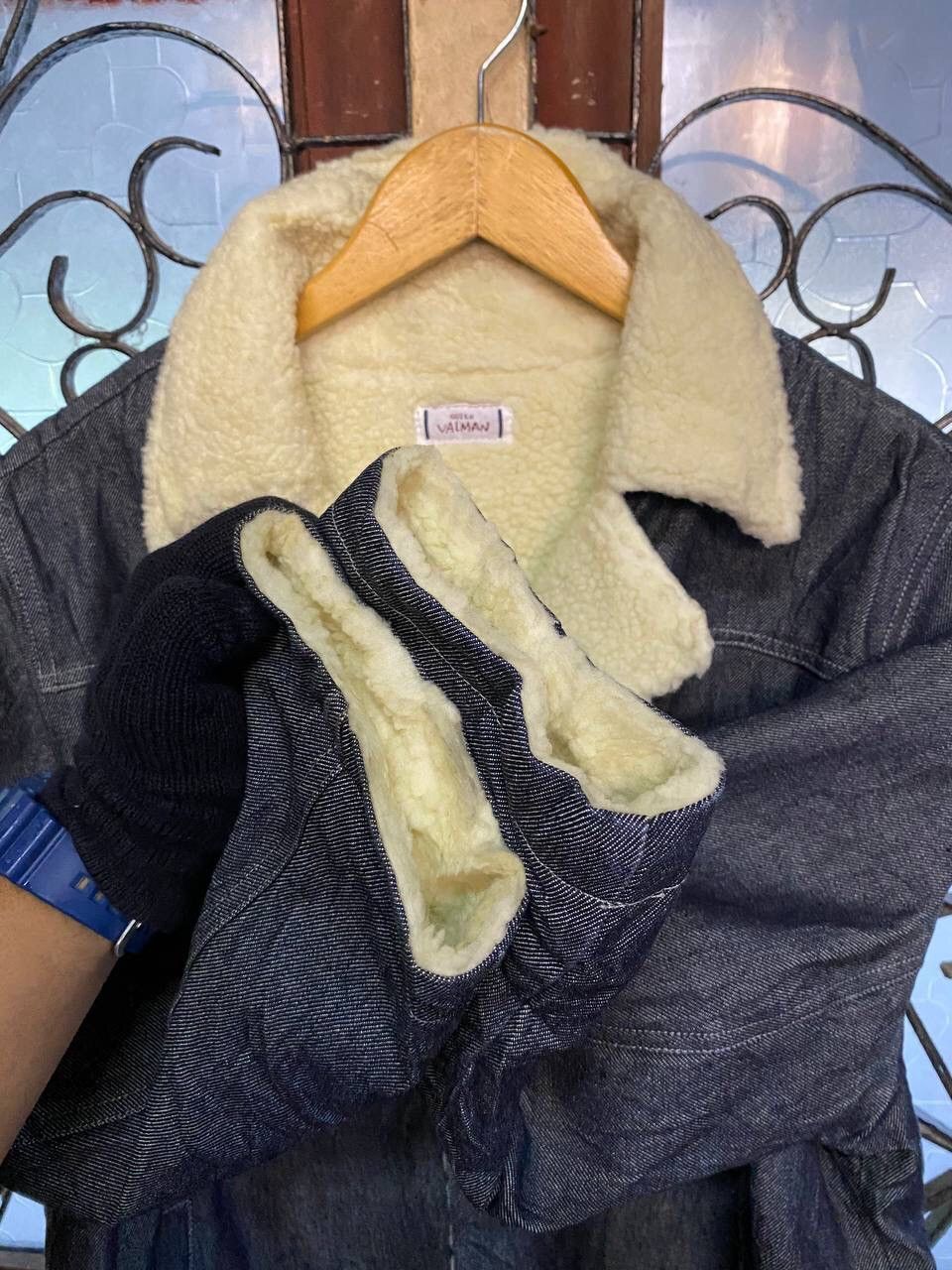 Japanese Brand Queen Valman Denim Sherpa Chore Coat Size US L / EU 52-54 / 3 - 10 Thumbnail