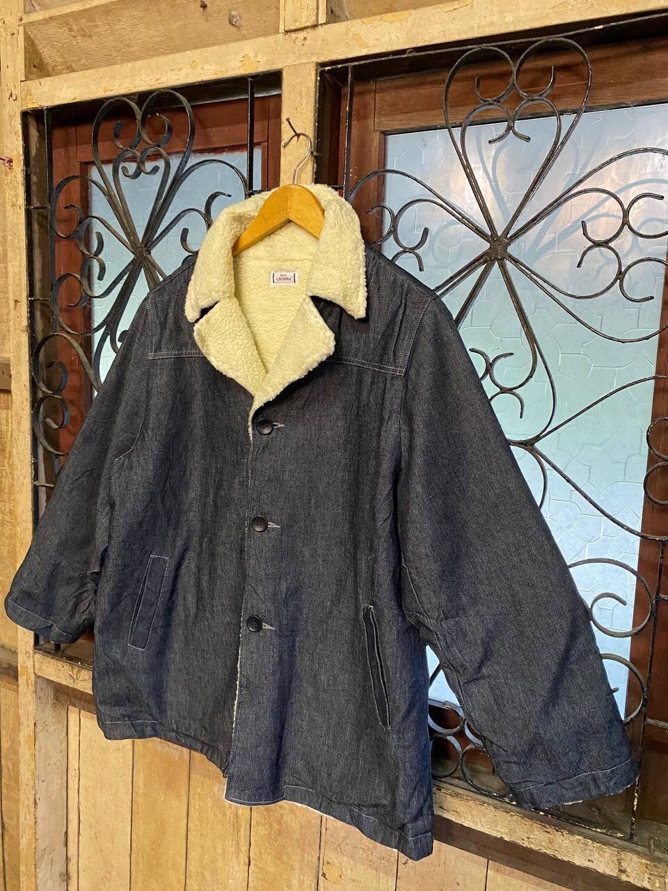 Japanese Brand Queen Valman Denim Sherpa Chore Coat Size US L / EU 52-54 / 3 - 5 Thumbnail