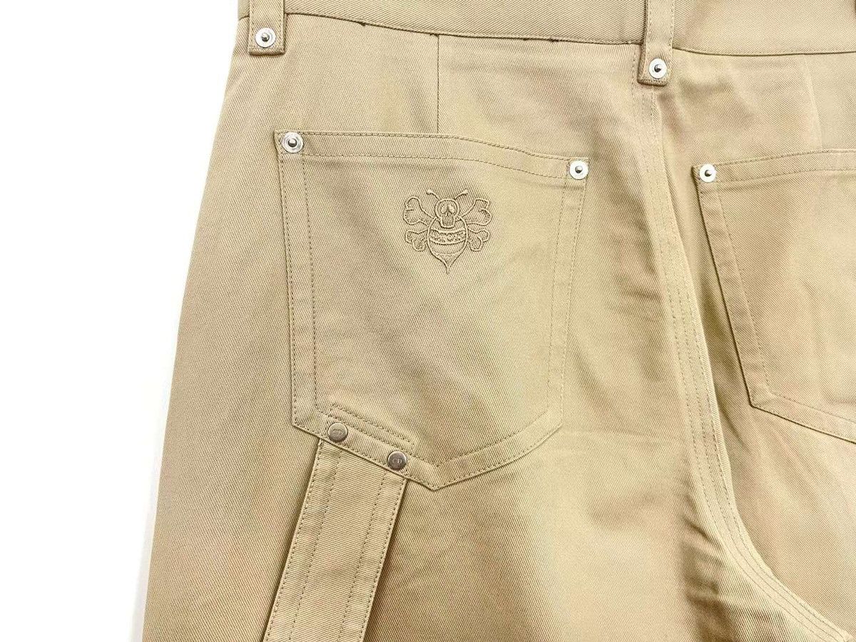 Dior × Stussy Khaki cargo pants with bee embroidery Size US 31 - 4 Thumbnail