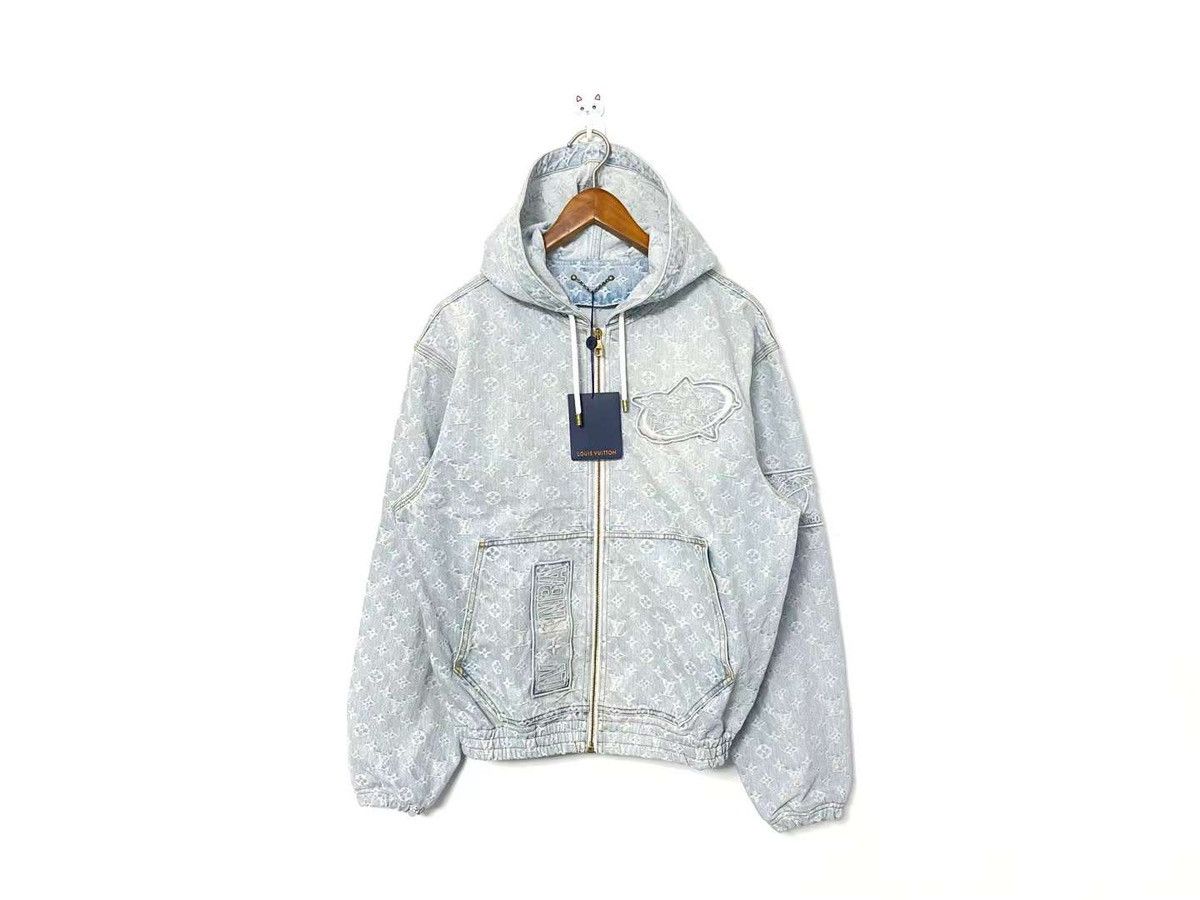 Louis Vuitton × NBA Monogram denim zip through hoodie Size US L / EU 52-54 / 3 - 2 Thumbnail