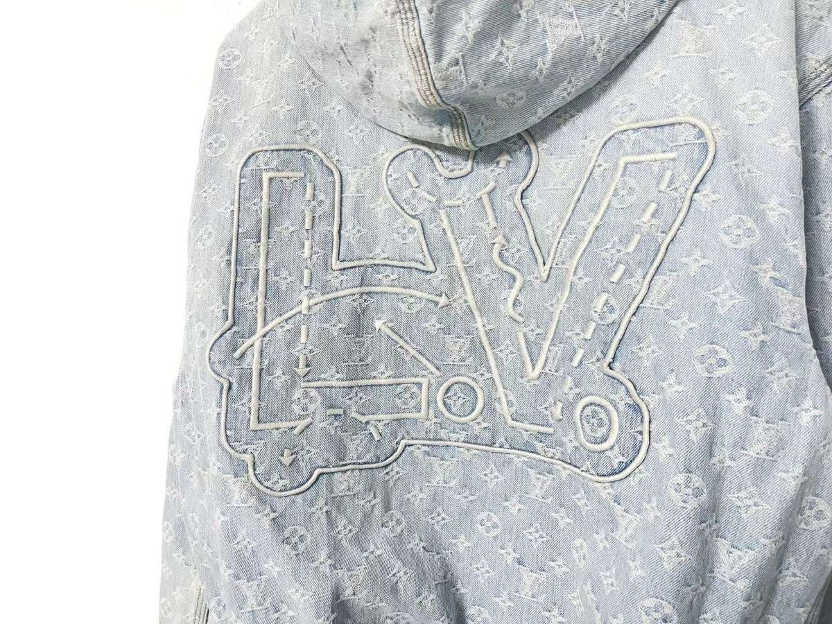 Louis Vuitton × NBA Monogram denim zip through hoodie Size US L / EU 52-54 / 3 - 3 Thumbnail