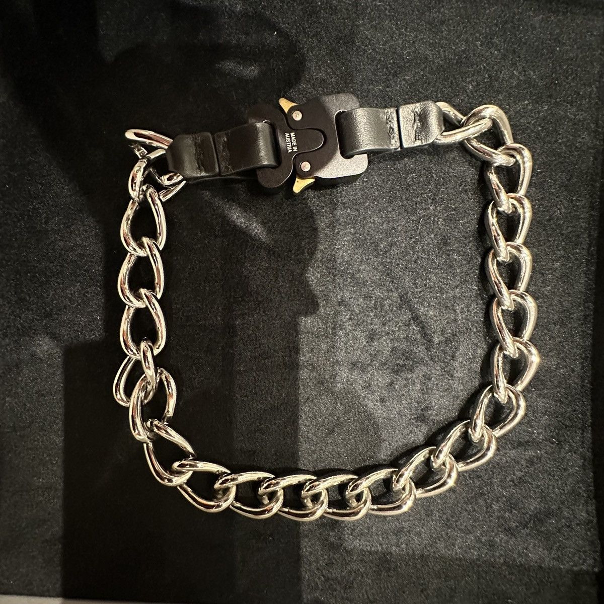1017 ALYX 9SM silver chain buckle necklace with leather details Size ONE SIZE - 2 Thumbnail