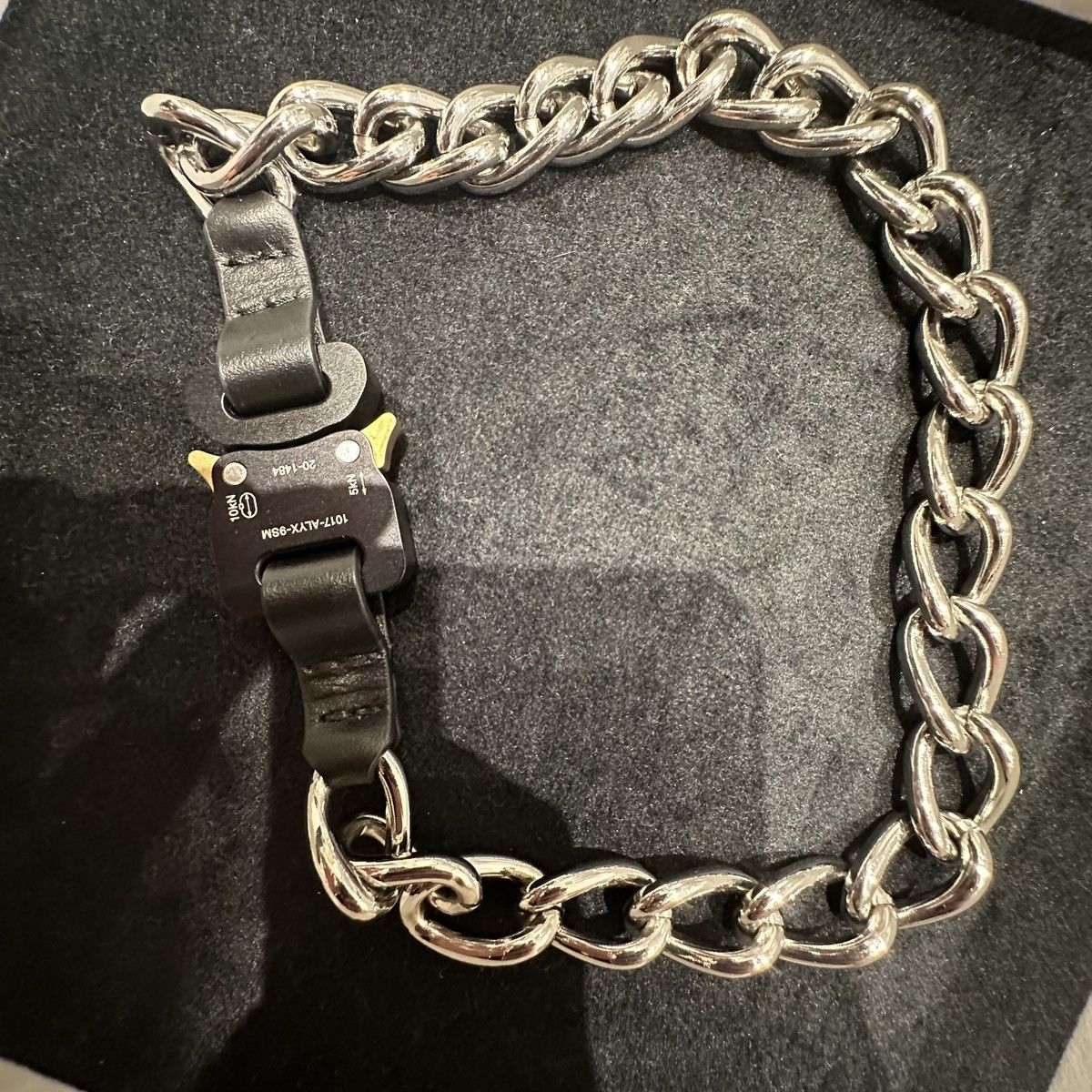 1017 ALYX 9SM silver chain buckle necklace with leather details Size ONE SIZE - 3 Thumbnail