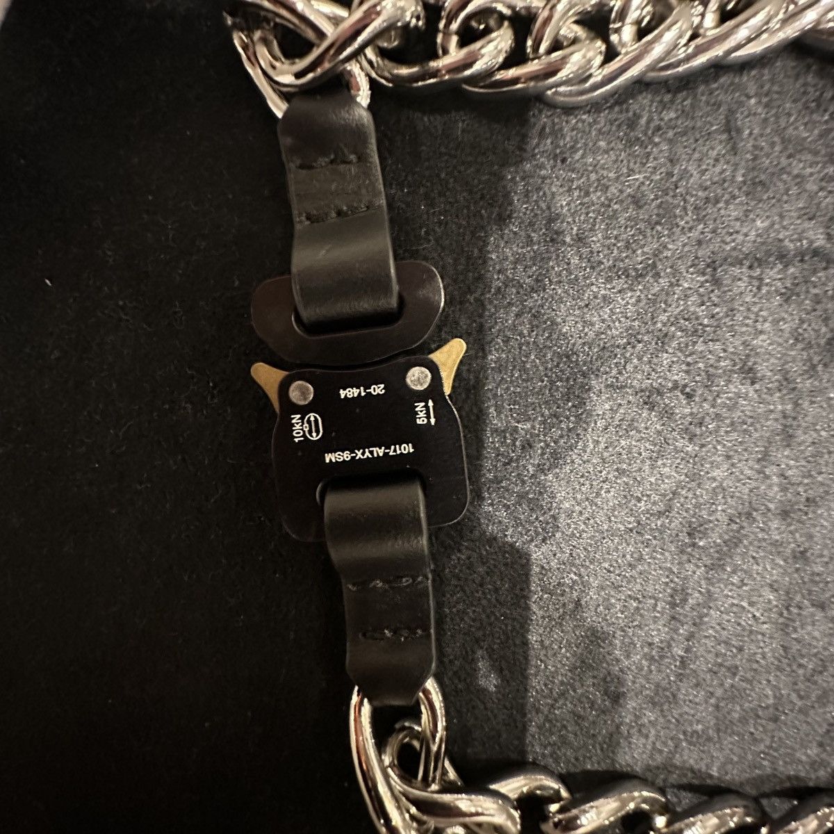 1017 ALYX 9SM silver chain buckle necklace with leather details Size ONE SIZE - 4 Thumbnail