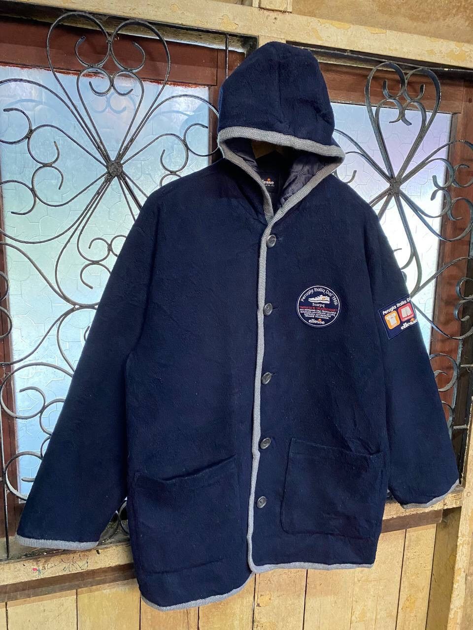 Ellesse VINTAGE ELLESE PERUGIA ITALIA WOOL HOODED JACKET Size US M / EU 48-50 / 2 - 2 Thumbnail